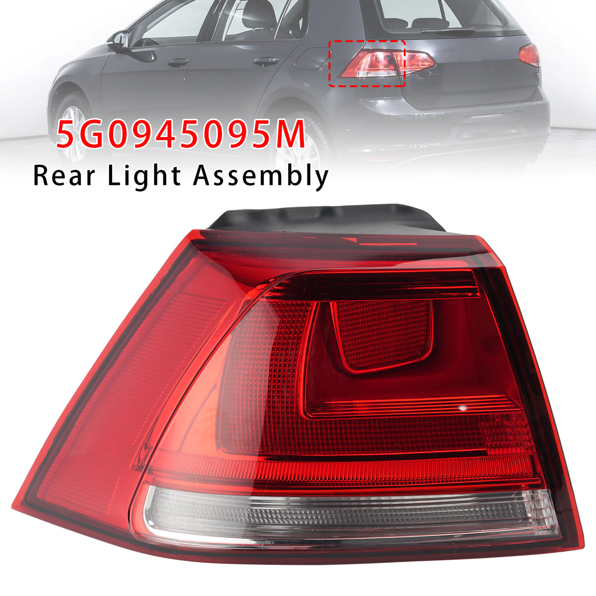 2012-2017 VW Golf VII MK7 1.6 TDI Rear Outer Left Taillight 5G0945095M Generic