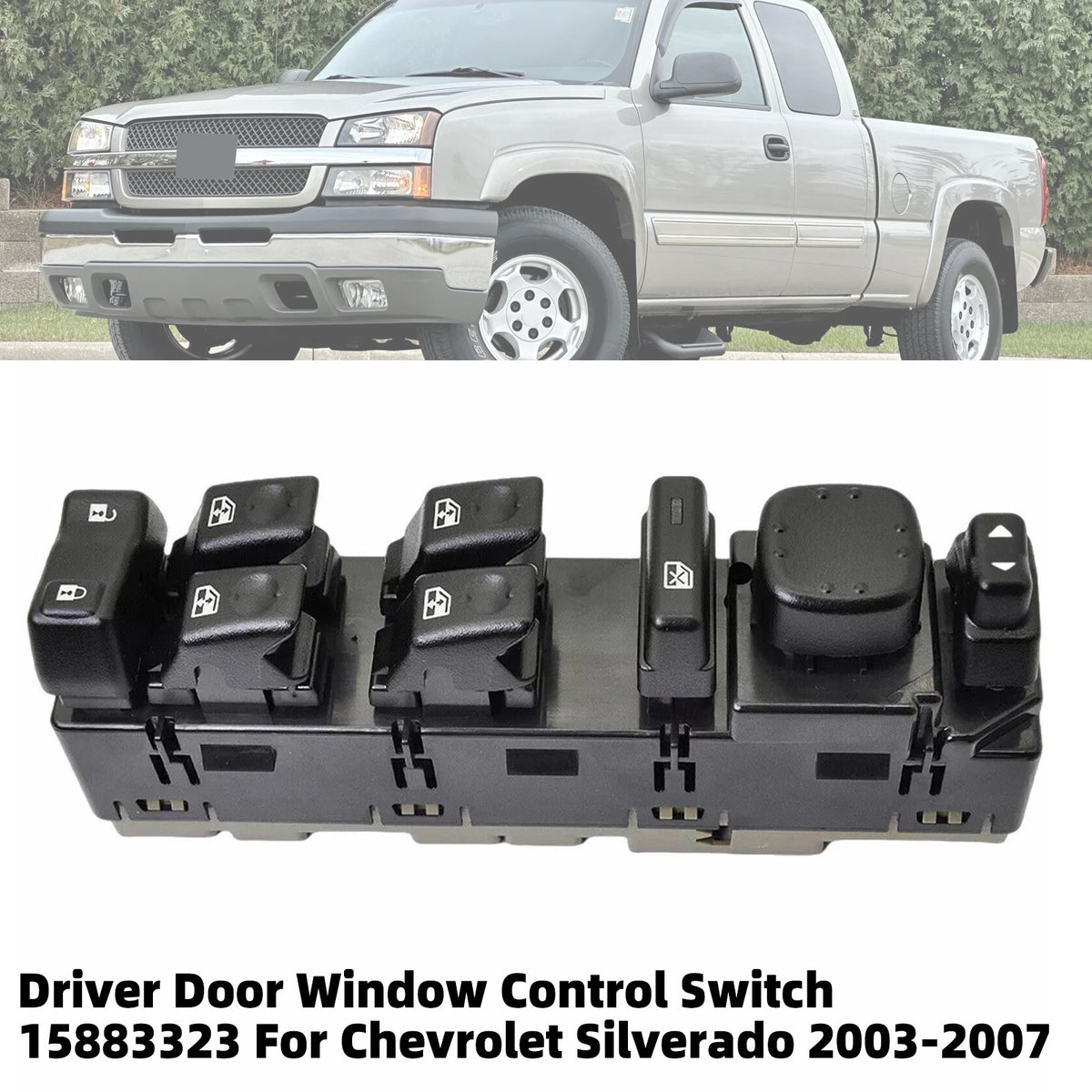 2007 GMC Sierra 2500 HD Classic Driver Door Window Control Switch 15883323 15181220 Generic