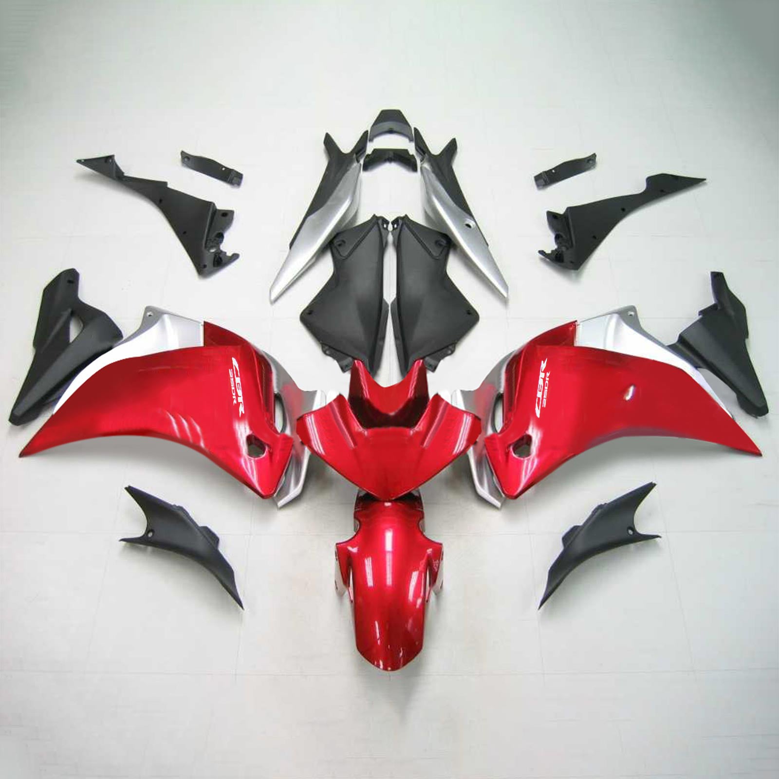 2011-2015 Honda CBR250R Amotopart fairings Red Silver CBR Racing Customs Fairing
