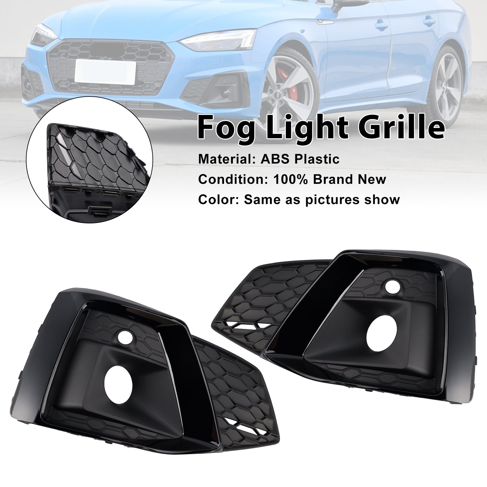 2020-2023 Audi A5 S-line S5 2 peças para-choque dianteiro, grade de proteção para farol de neblina 8W6807682T3Q7