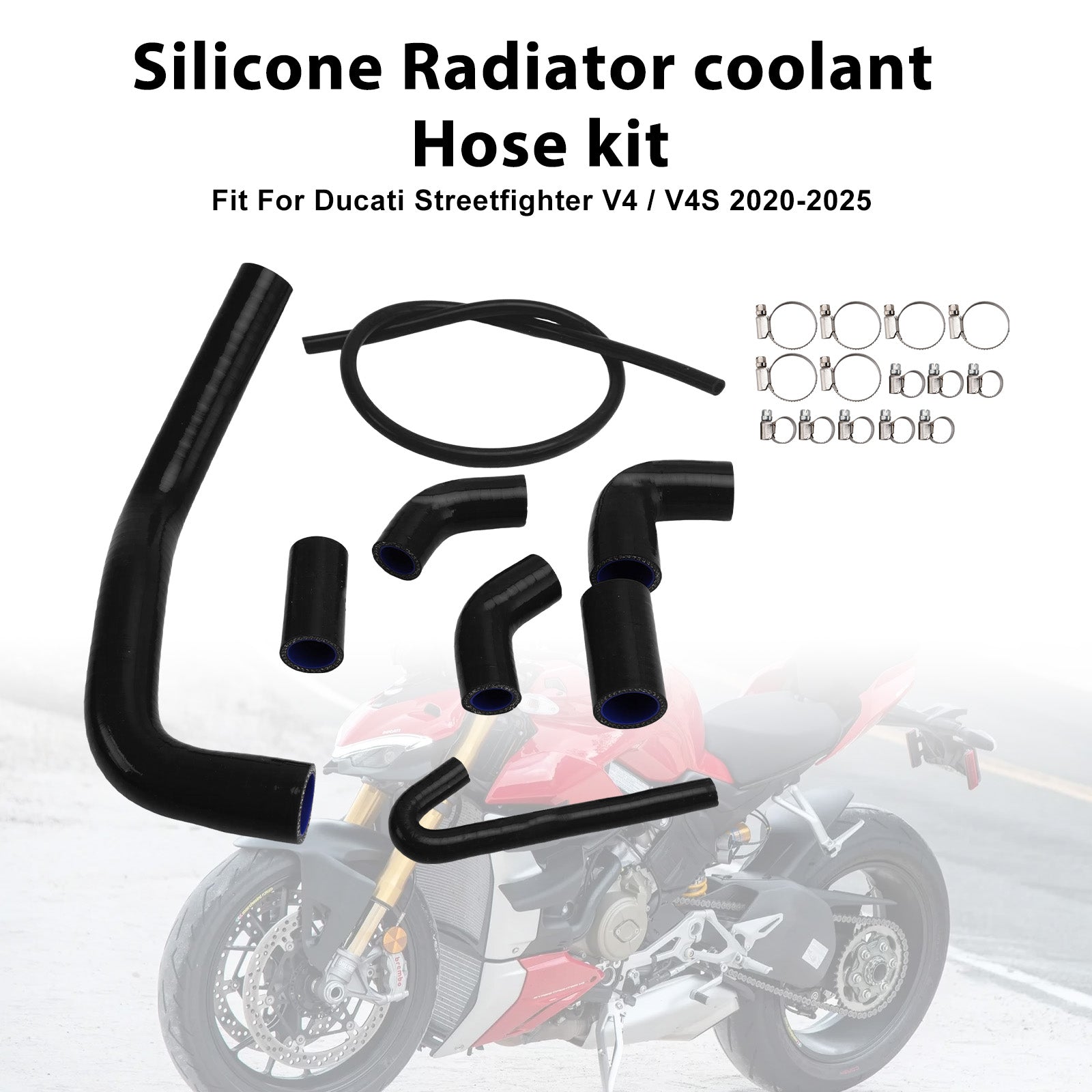 2020-2025 Ducati Streetfighter V4 V4S Silicone Radiator coolant Hose
