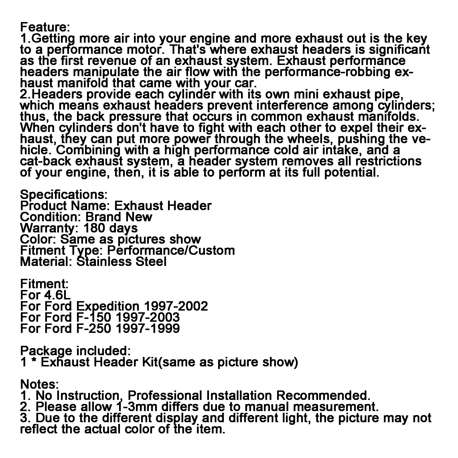 Túrka s krátkym výfukovým rozvodom potrubia Ford Expedition 1997-2002 Fit F150