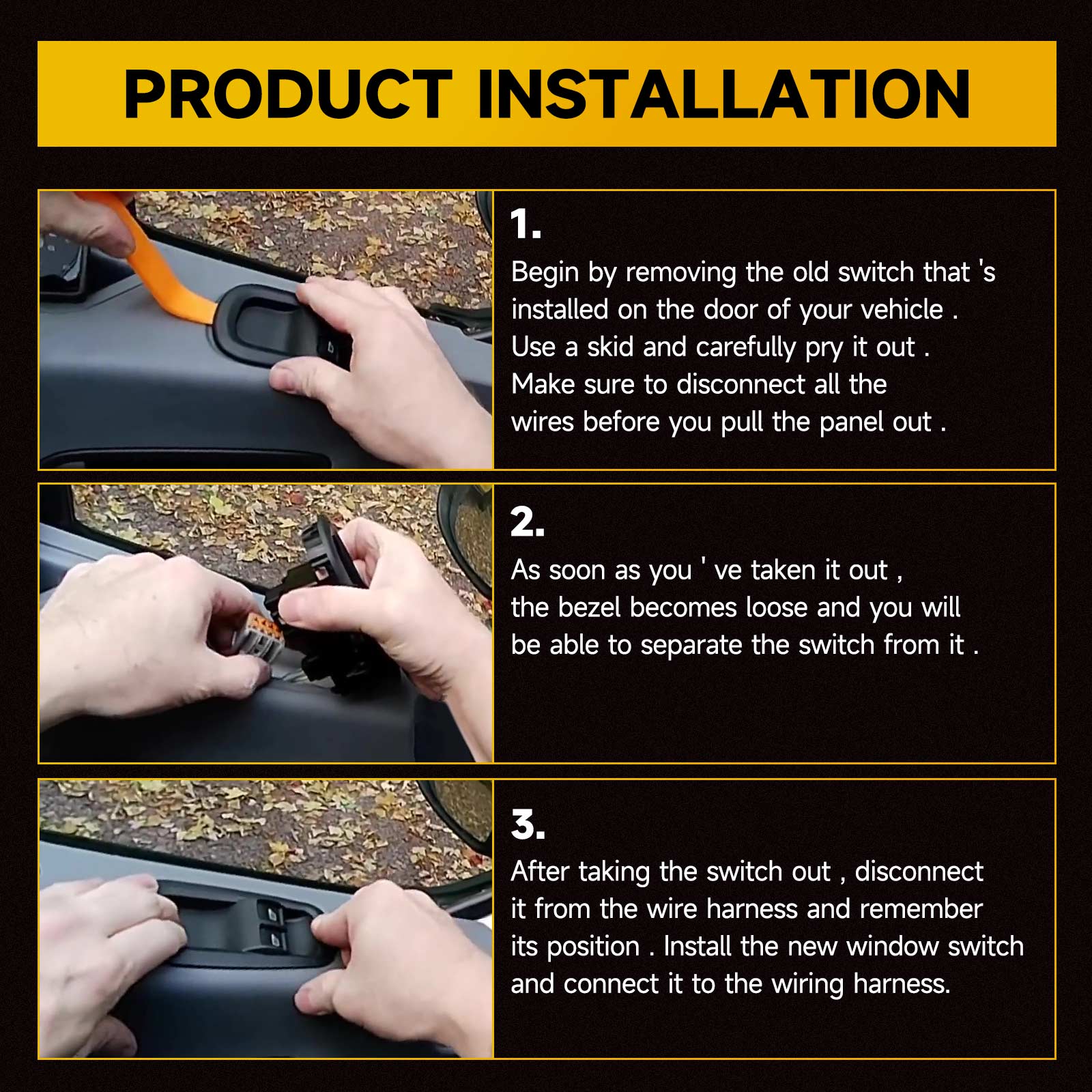 Dubbele raamschakelaar voor Ford Transit MK8 Custom 2014+ bestuurderszijdeur 1791339