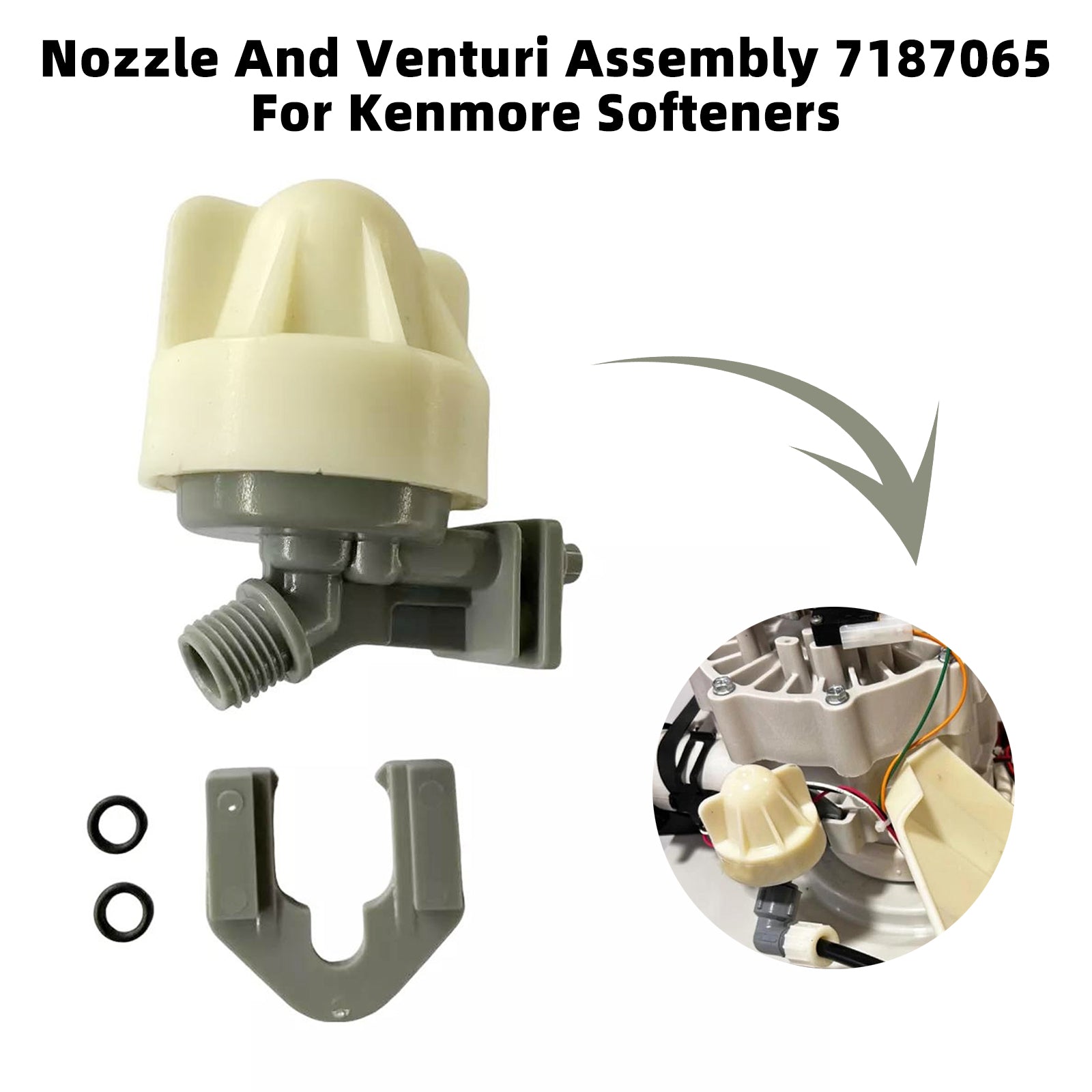Dyse og Venturi Assembly 7187065 for Kenmore Mykner