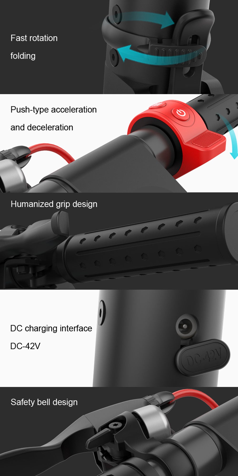 8.5" Opvouwbare elektrische scooter 350W, bereik 45 km voor woon-werkverkeer in de stad voor volwassenen