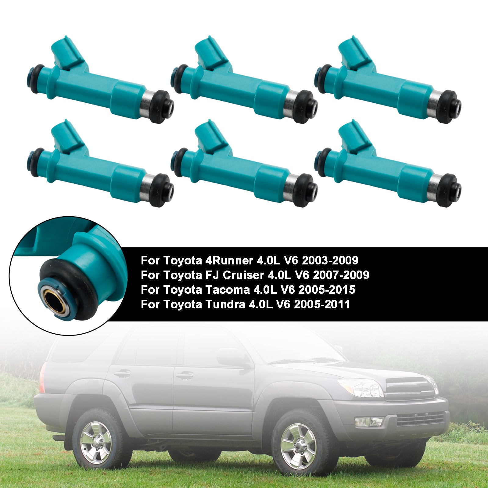 6PCS Fuel Injector 23250-31060 FIT Toyota Tacoma 4Runner FJ Cruiser 23250-31010