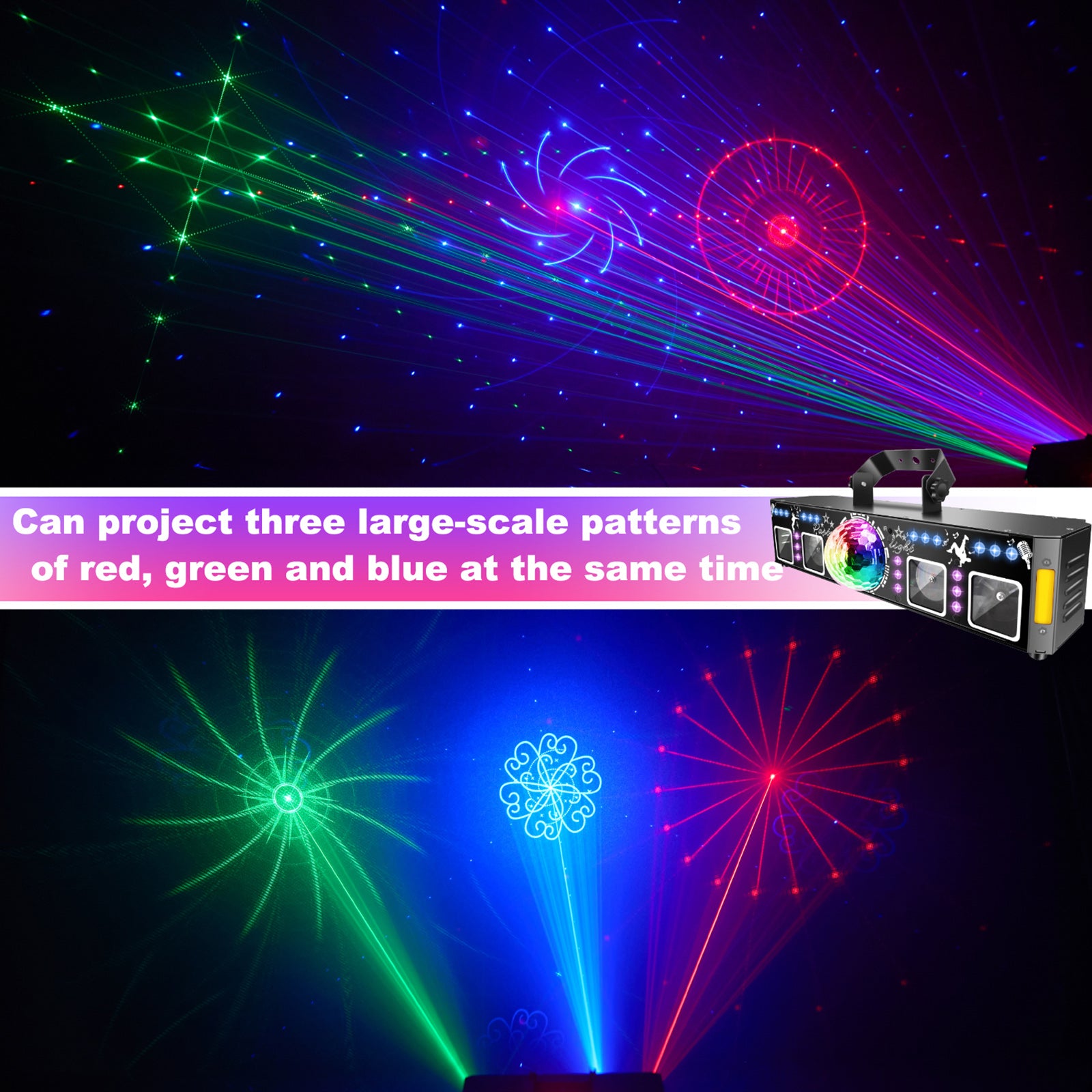 5In1 96 Picture Laser Magic Ball UV Strobe Projection Light With Remote Control