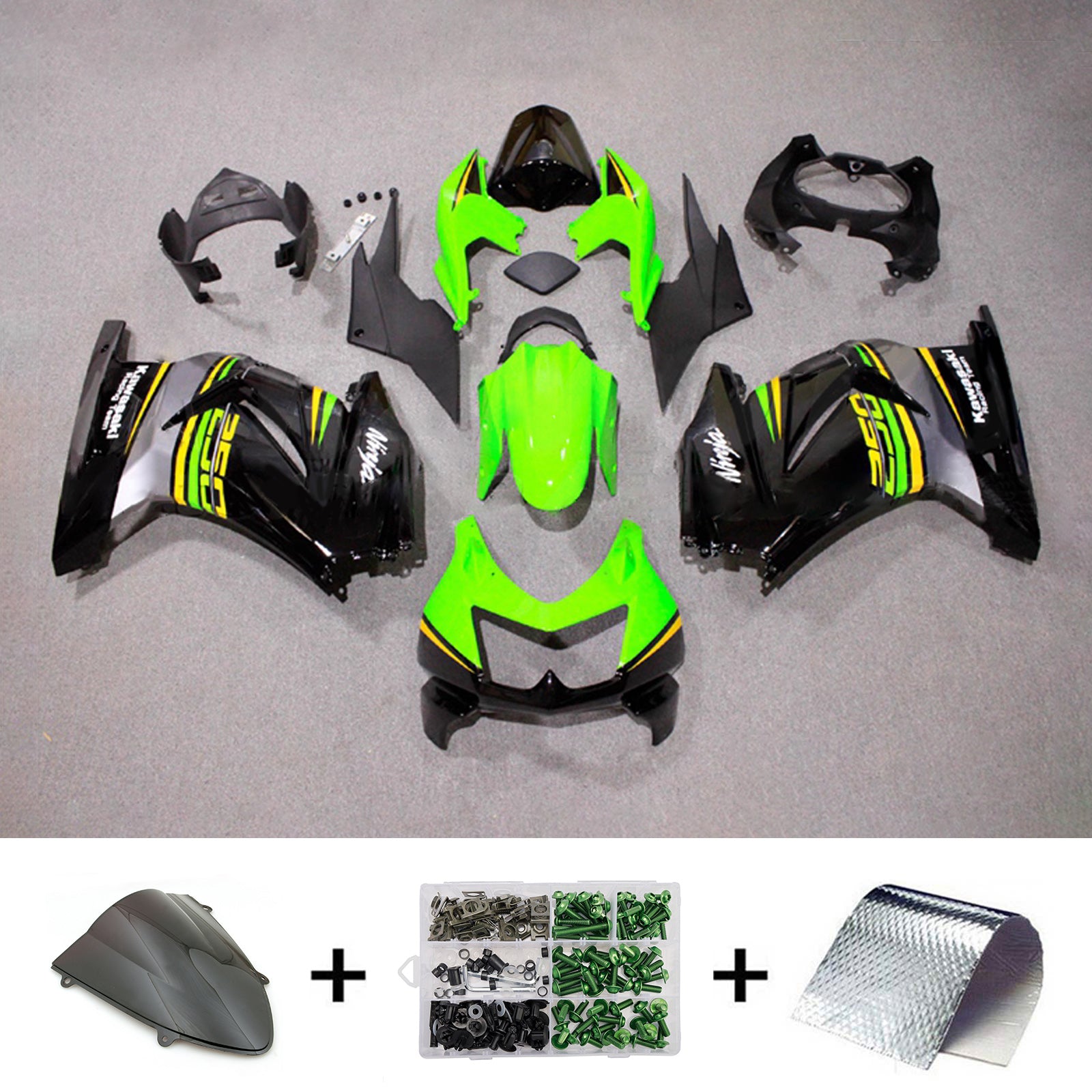 Kit carena iniezione carrozzeria in plastica ABS adatta per Kawasaki EX250 Ninja250R 2008-2012