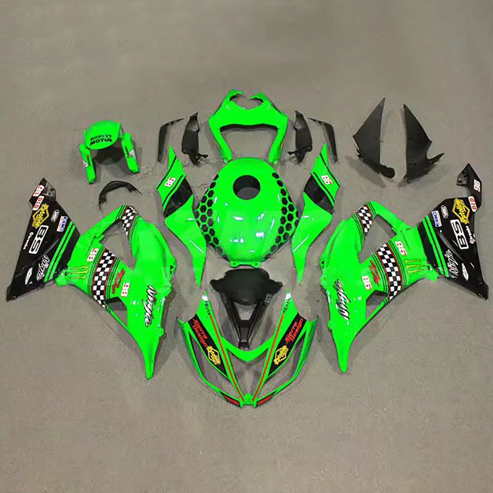 Injection Fairing Kit Bodywork Plastic ABS fit For Kawasaki ZX6R 636 2013-2018