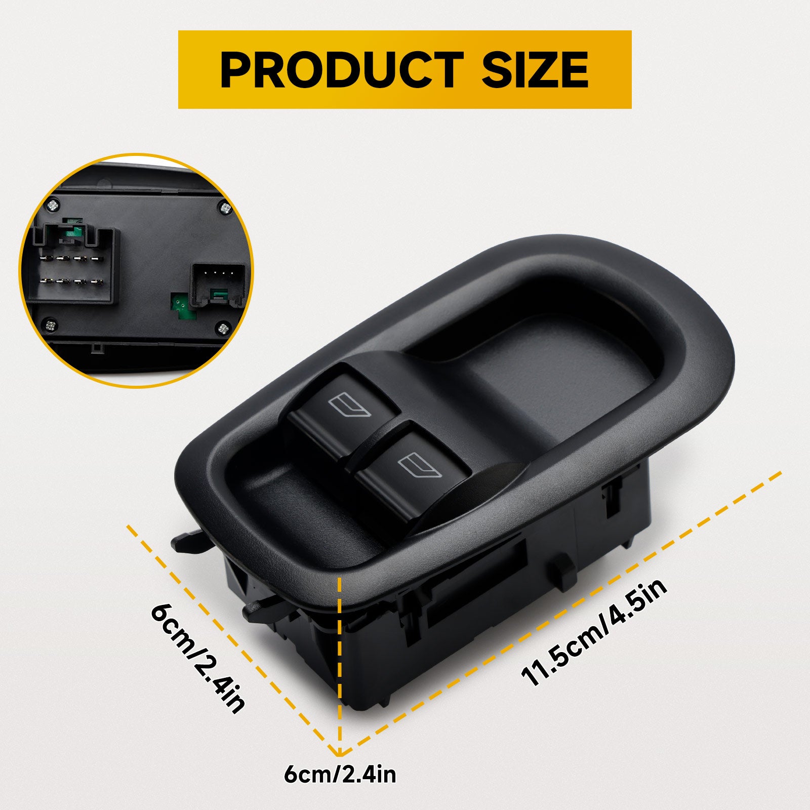 Dubbele raamschakelaar voor Ford Transit MK8 Custom 2014+ bestuurderszijdeur 1791339