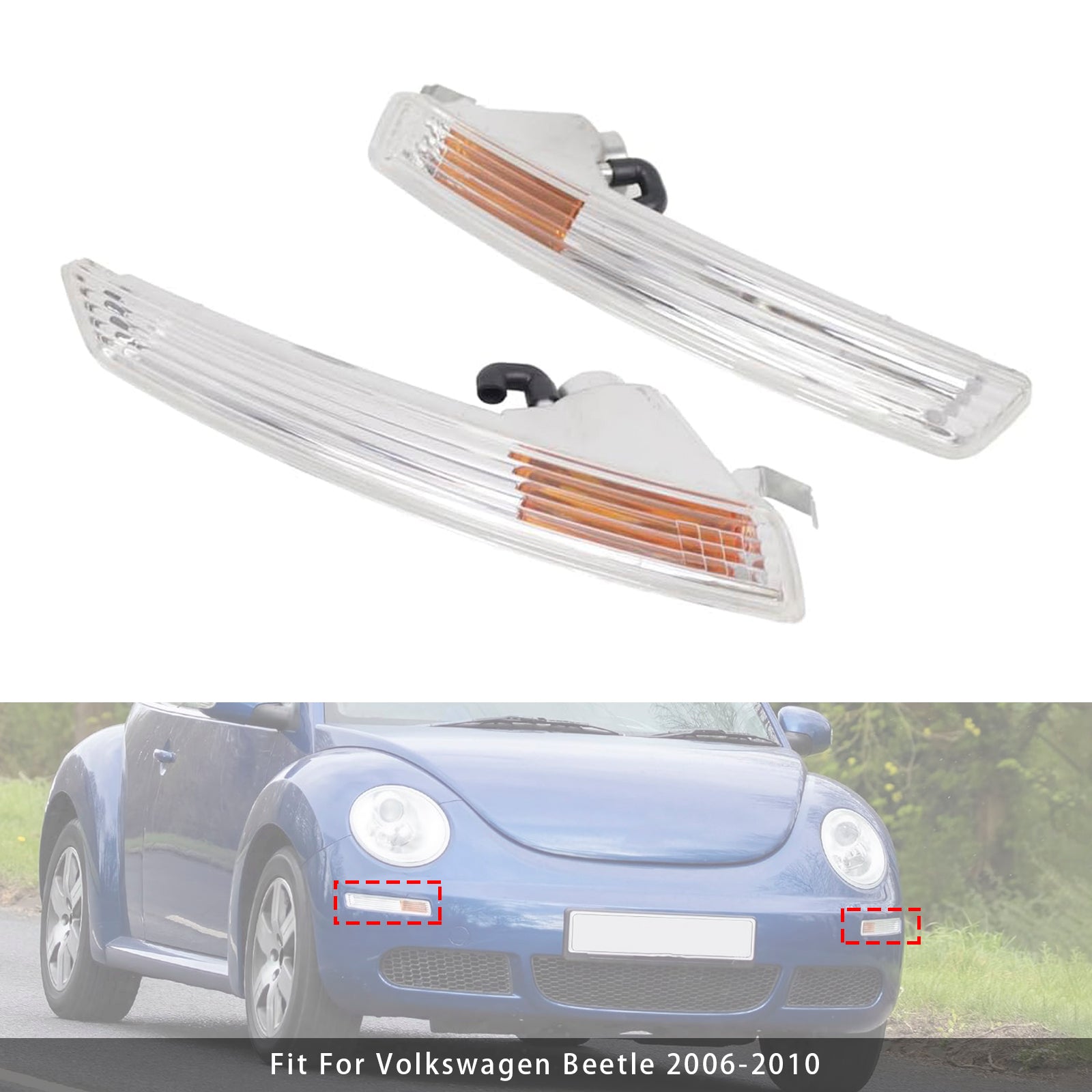 2006-2010 VW Paire de paires de coléoptères avant de ralentissement du pare-chocs sans bulbes 1C0953041R