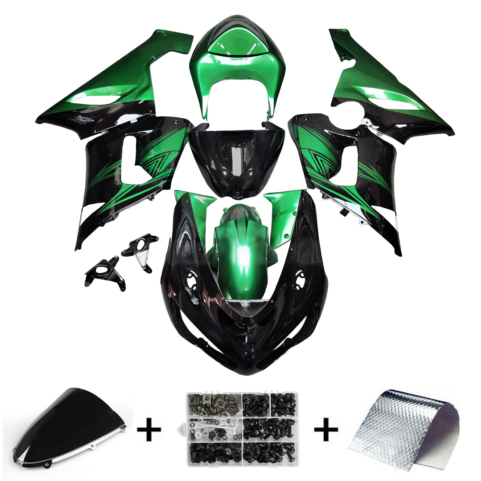 Injeksjon Fairing Kit Bodywork Plast Abs Fit for Kawasaki ZX6R 636 2005-2006