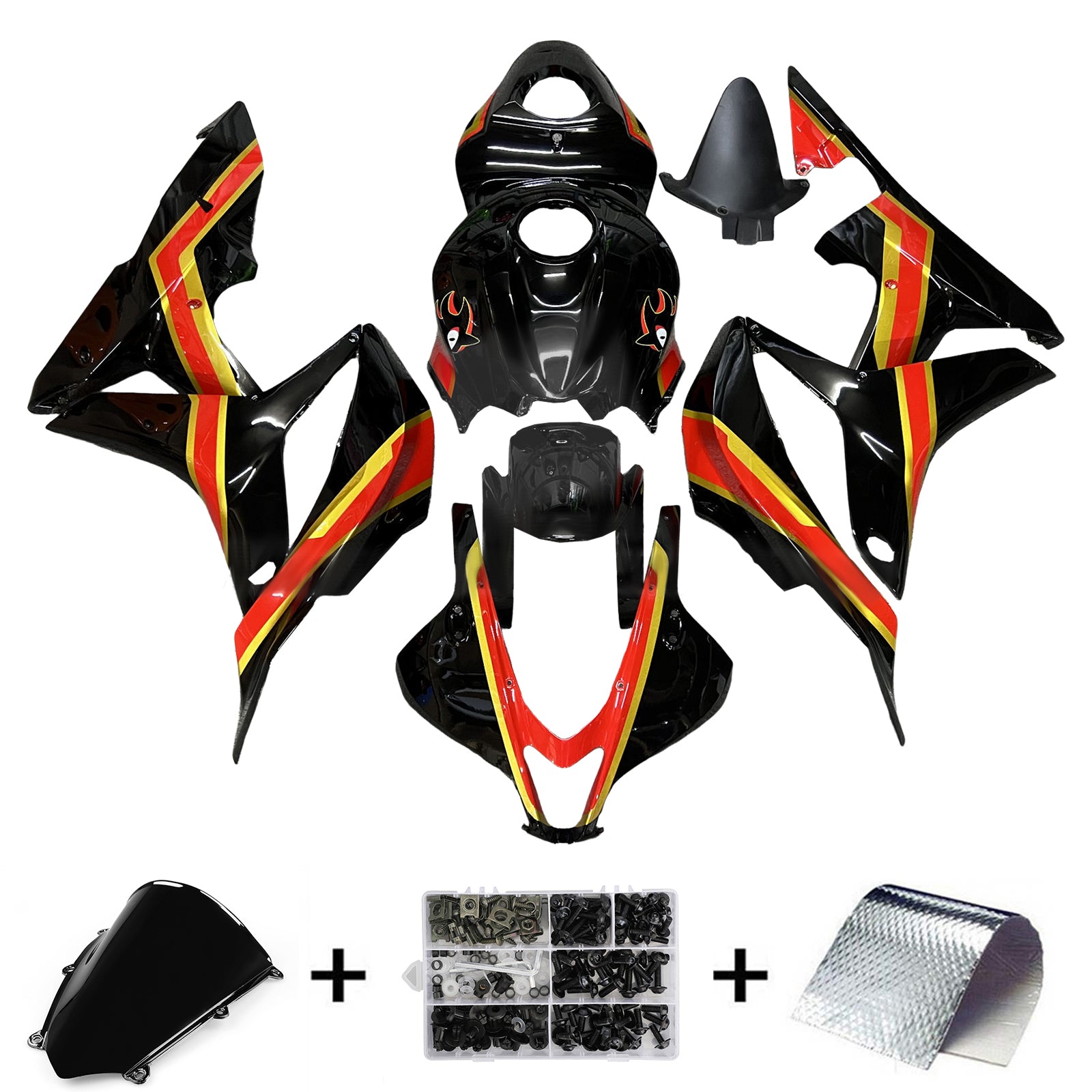 Injektionsmässa Kit Bodywork Plastic ABS för Honda CBR600RR 2007-2008 F5