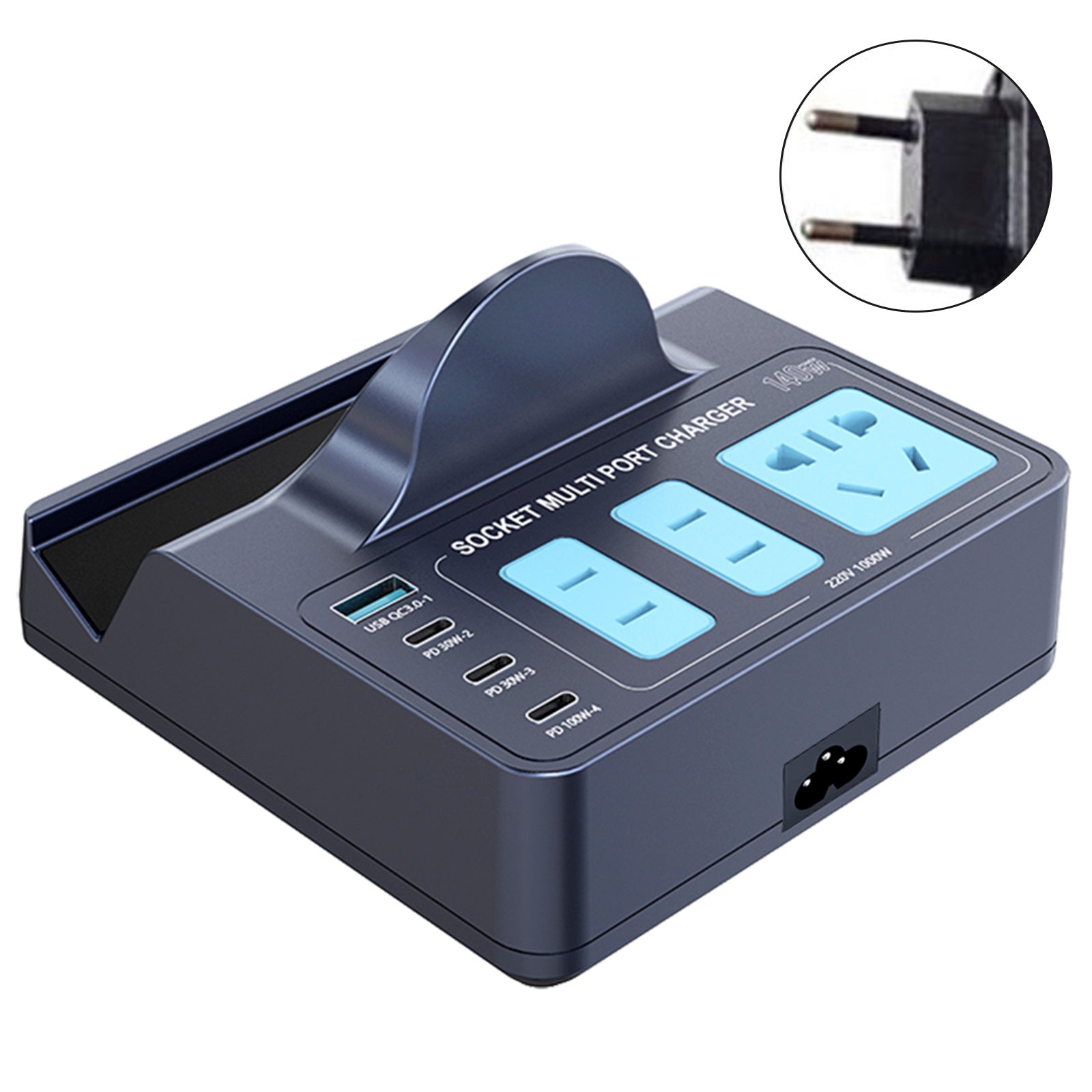 140W Smart Wireless Fast Charge Socket High Power PD100W Notatbok QC Lading av mobiltelefonlader EU -plugg