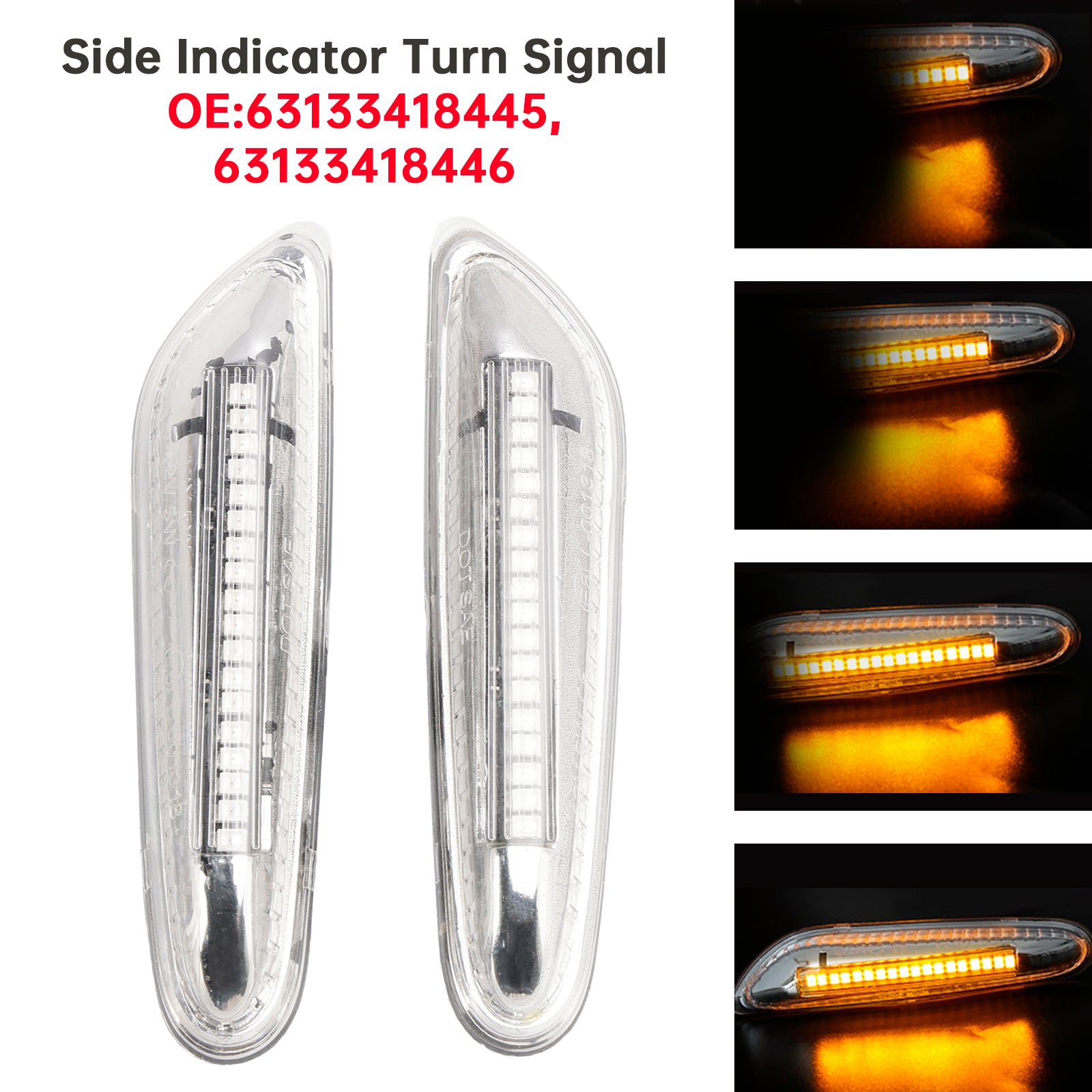 2008-2013 BMW E82 Coupé 1 série Not 1M LED SEQUENTIEL BLINKER SIDER SIGNALAGE Signal