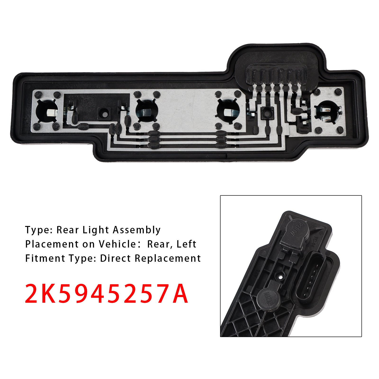 2004-2014 VW Caddy Left Rear Tail Light Bulb Holder Carrier 2K5945257A