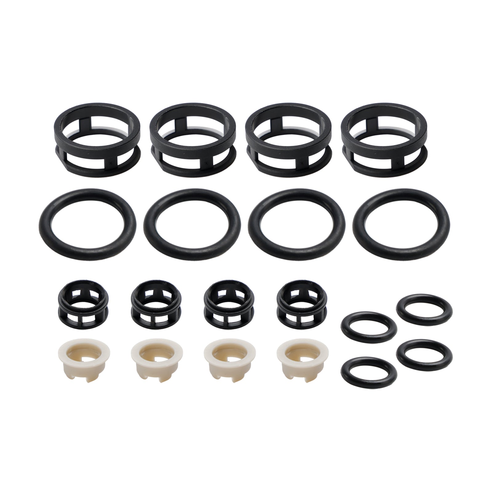 NISSAN JECS - Altima/Sentra/Infiniti/G20 V4 4st Sidmatningsbränsle Injektor Reparationssatsfilter Tätningar O -ringar Pintle Caps