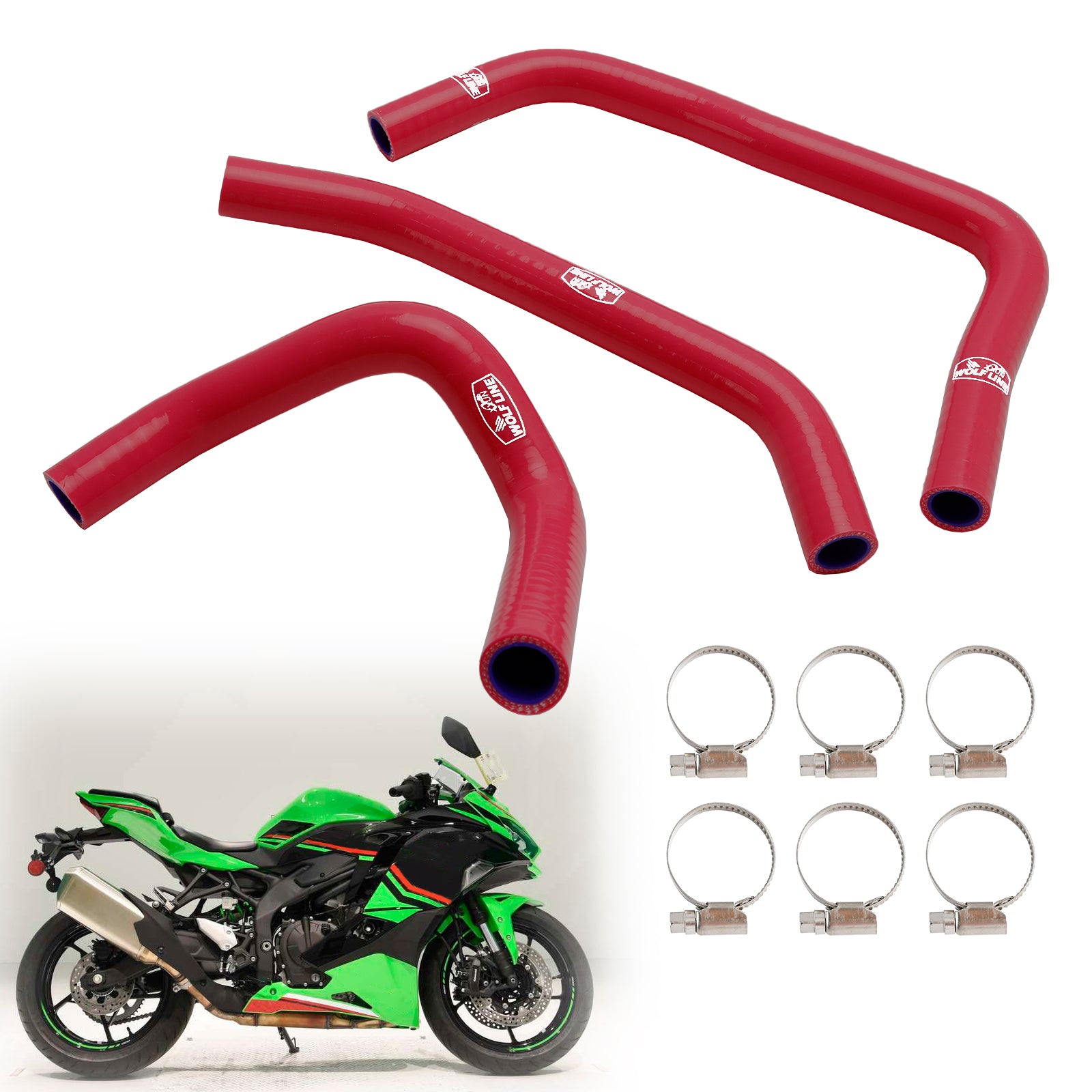 Silikon Radiatorkylvätskespaket för Kawasaki ZX4R ZX-4RR 2023-2024