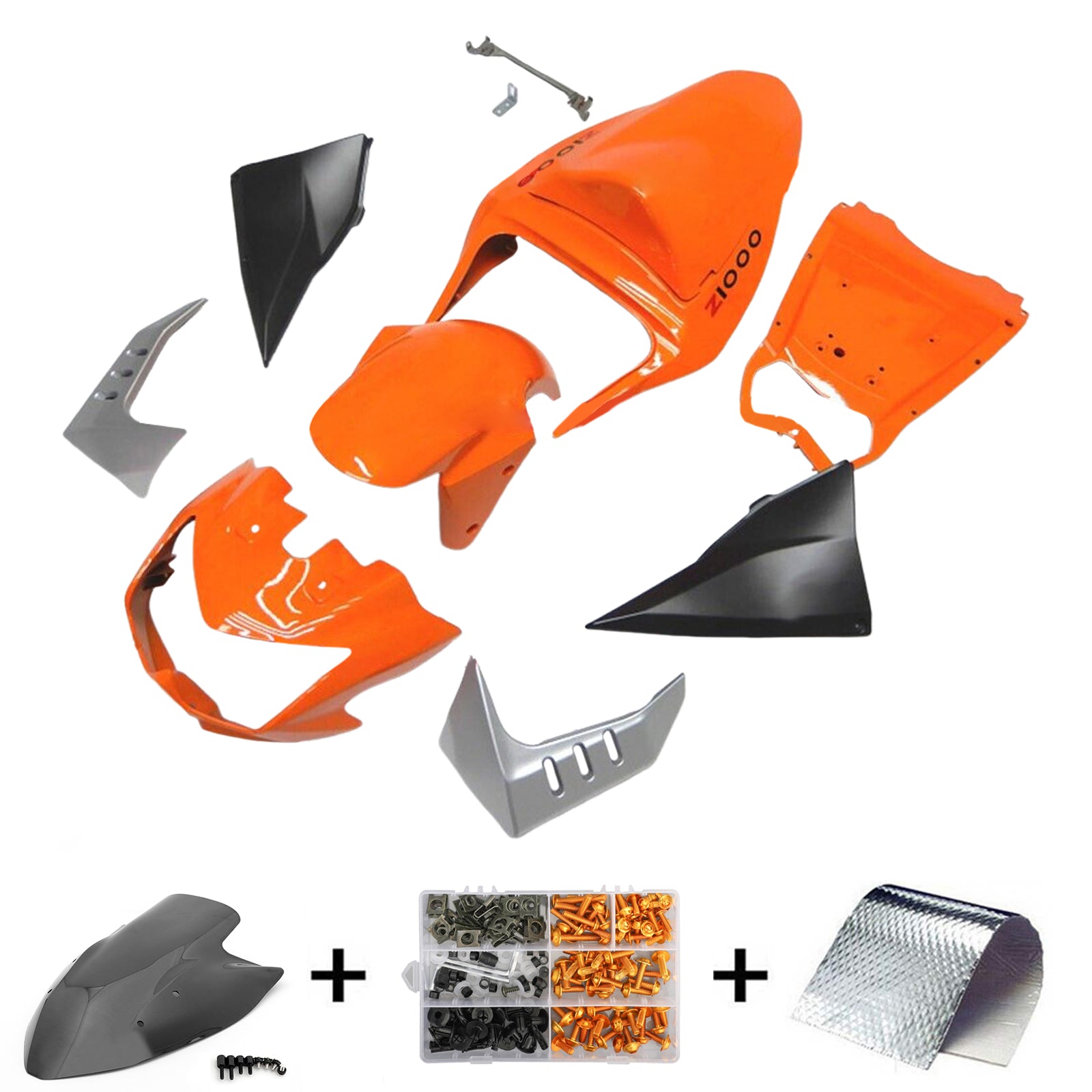 2003-2006 KAWASAKI Z1000 injektionsmässa kit Bodywork Plastic ABS