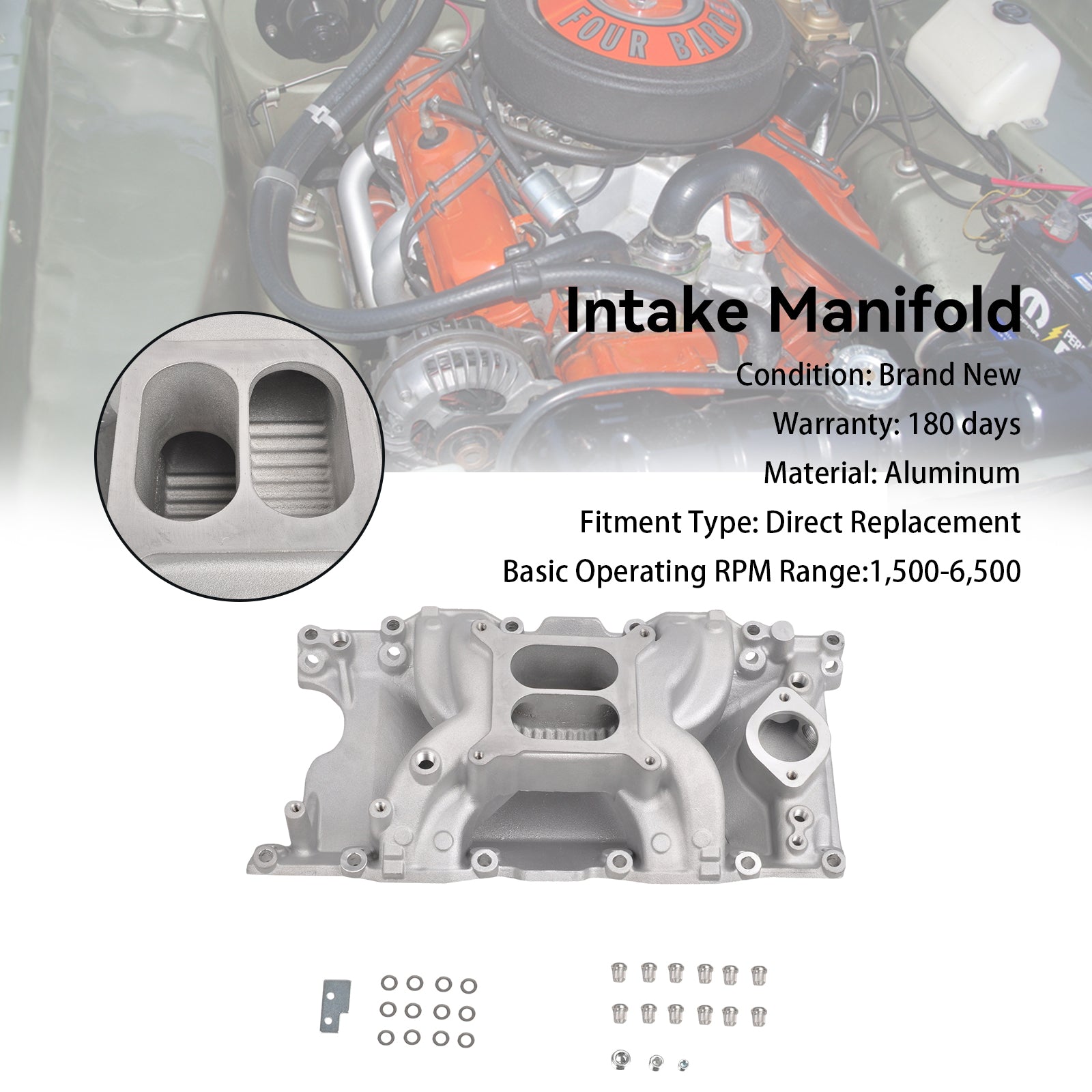 Intake Manifold Fit Chrysler Mopar Small Block 318 340 360 1967-2003 Aluminum