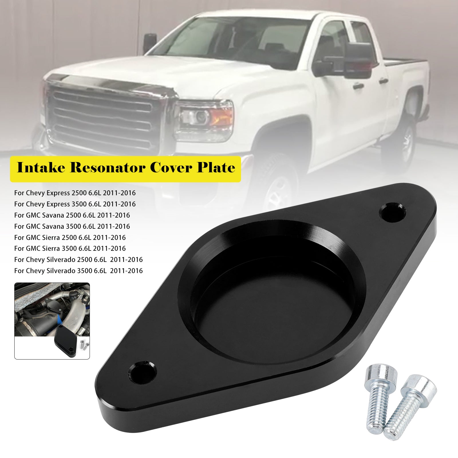 Intake Resonator Cover Plate for Chevy/GMC 2011-2016 Duramax 6.6L Diesel