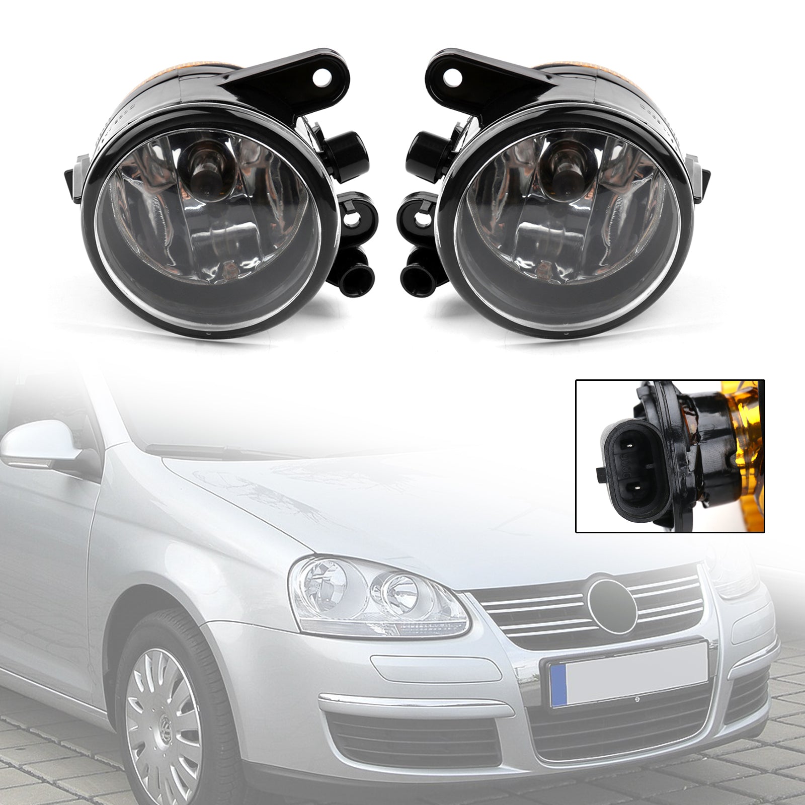 2004-2009 Volkswagen Golf 5 LH RH par de luces antiniebla del parachoques delantero versión estadounidense