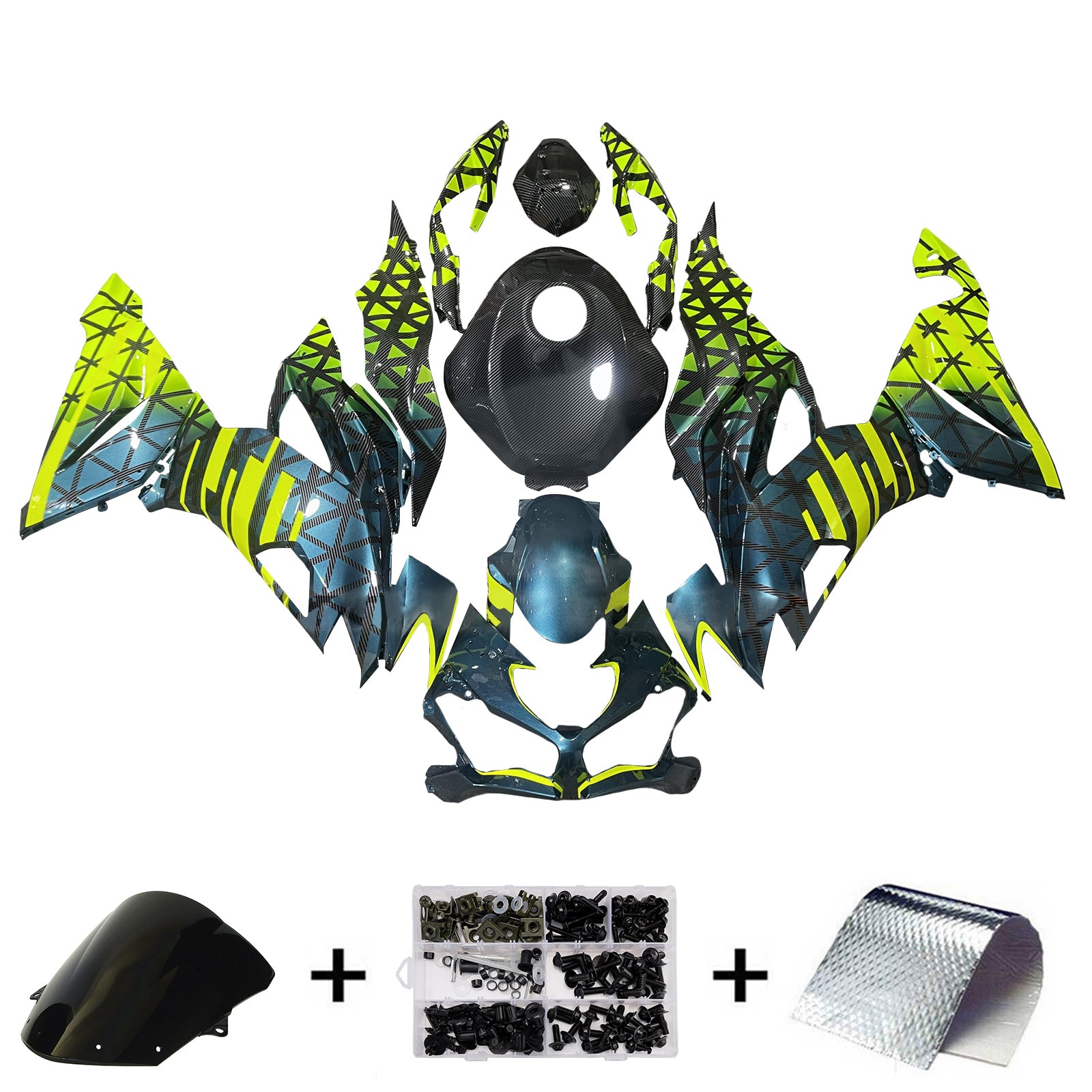 Injectiekuipset carrosserie kunststof ABS geschikt voor Kawasaki ZX6R 2019-2023