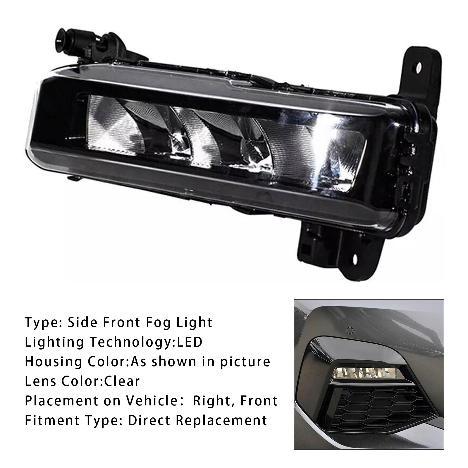 1 Pcs LED Front Right Fog Light For BMW G20 G21 X1 F48 LCI F45 F46 63178089526