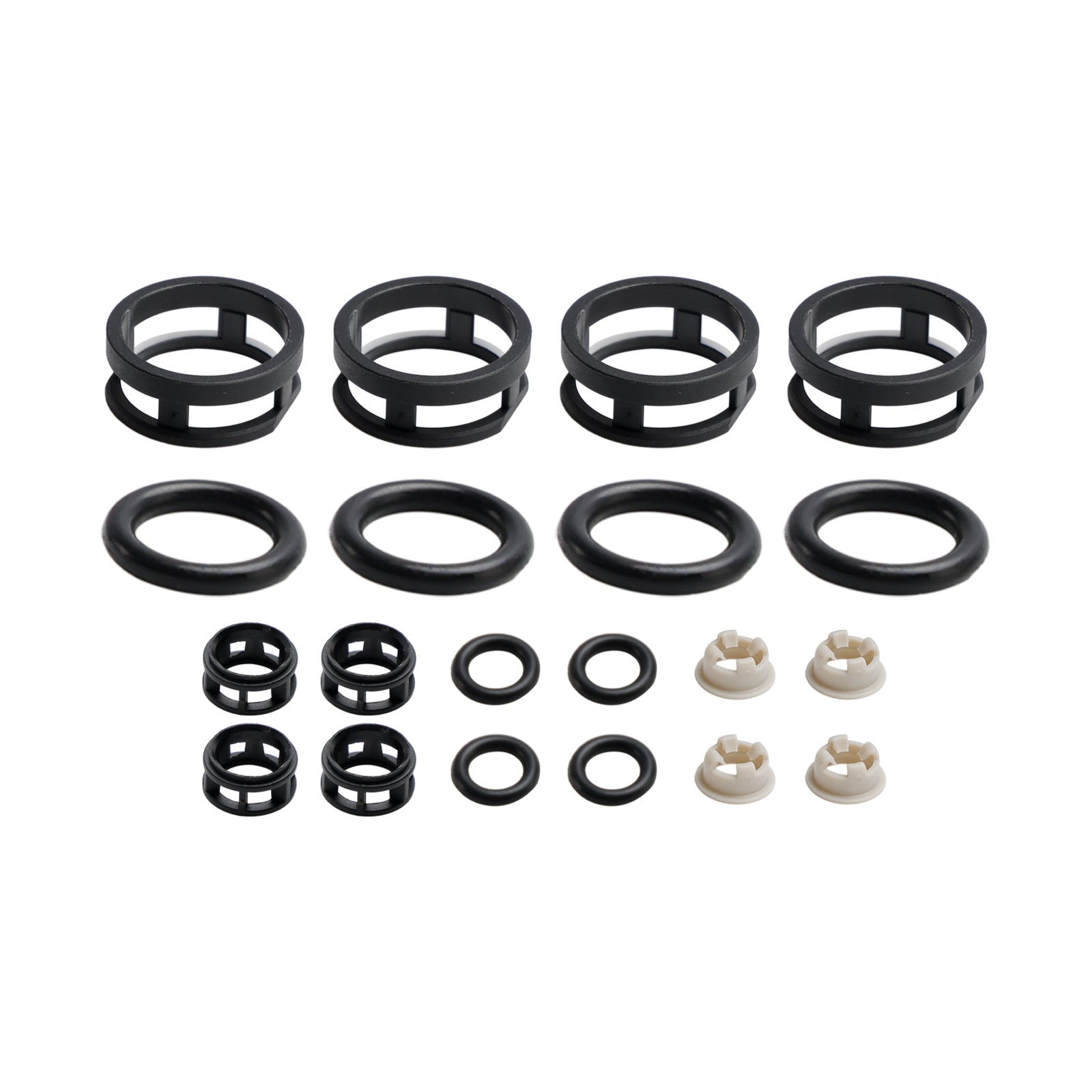 NISSAN JECS - Altima/Sentra/Infiniti/G20 V4 4st Sidmatningsbränsle Injektor Reparationssatsfilter Tätningar O -ringar Pintle Caps
