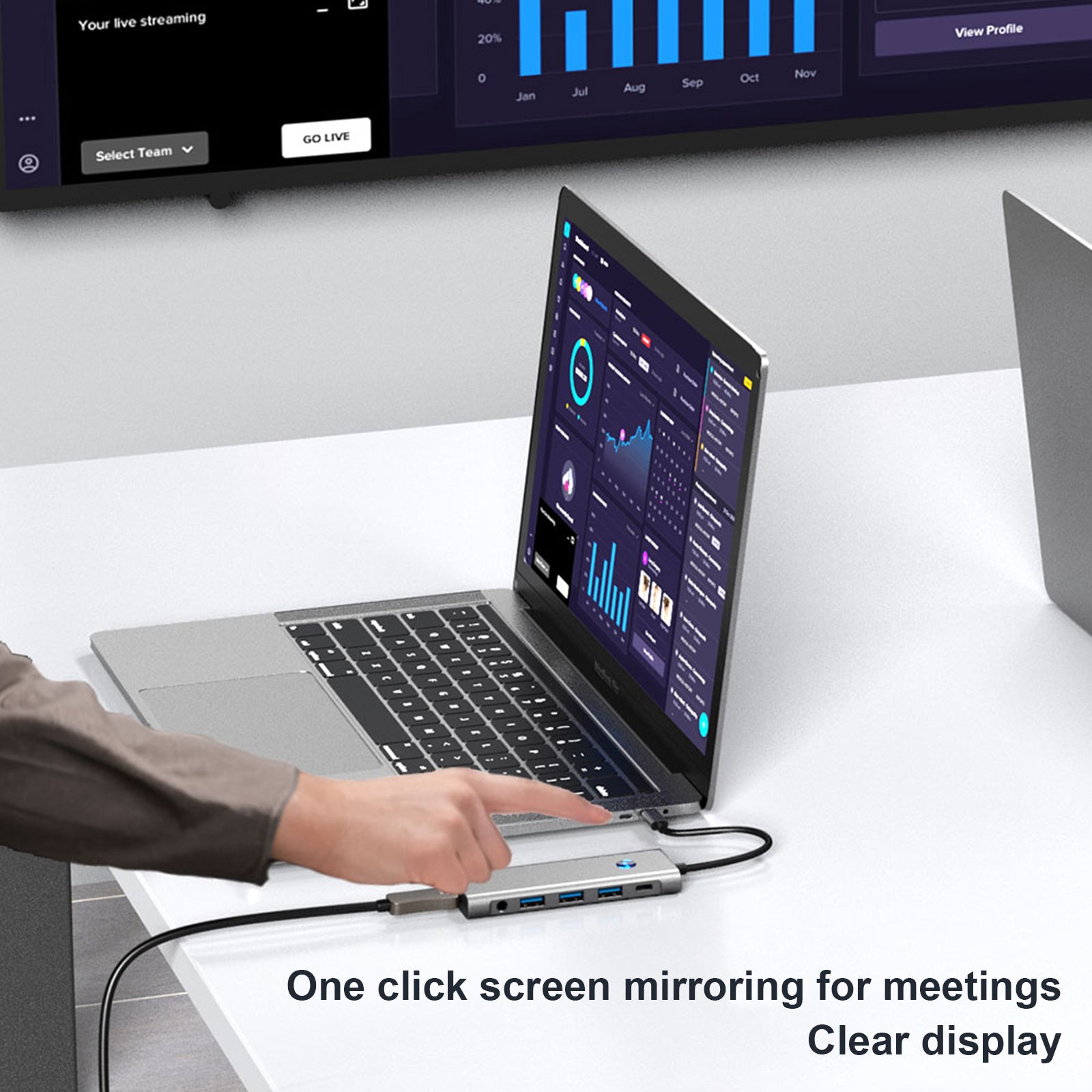 9 I 1 Type-C+USB3.0 USB2.0 HDMI SD/TF PD100W Audio Data Interface Hub Adapter