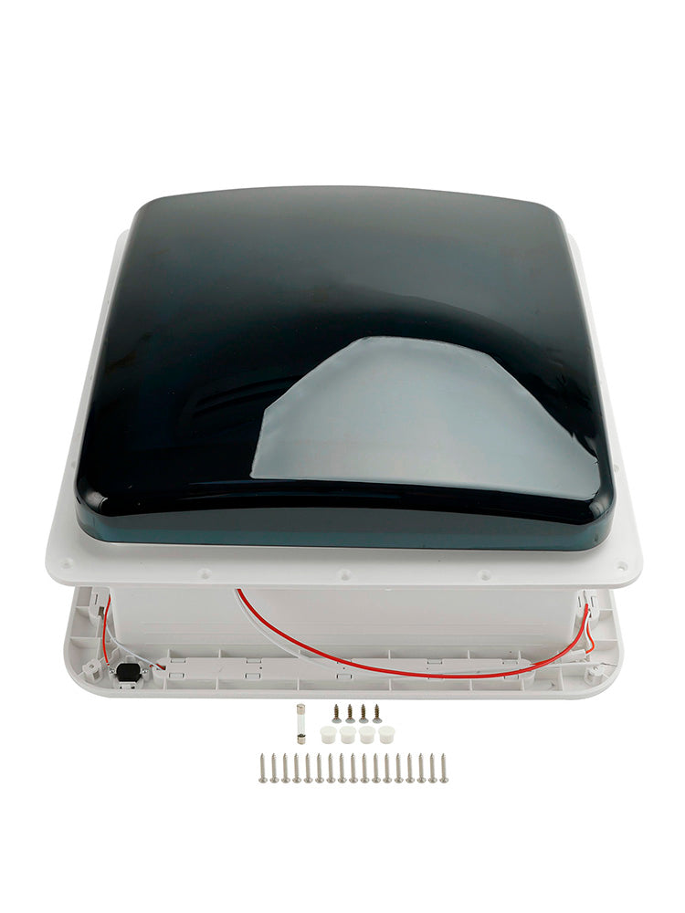 14" Takventil för husvagn, husvagn, 3-växlad motor, 12V takfönster med LED-ljus