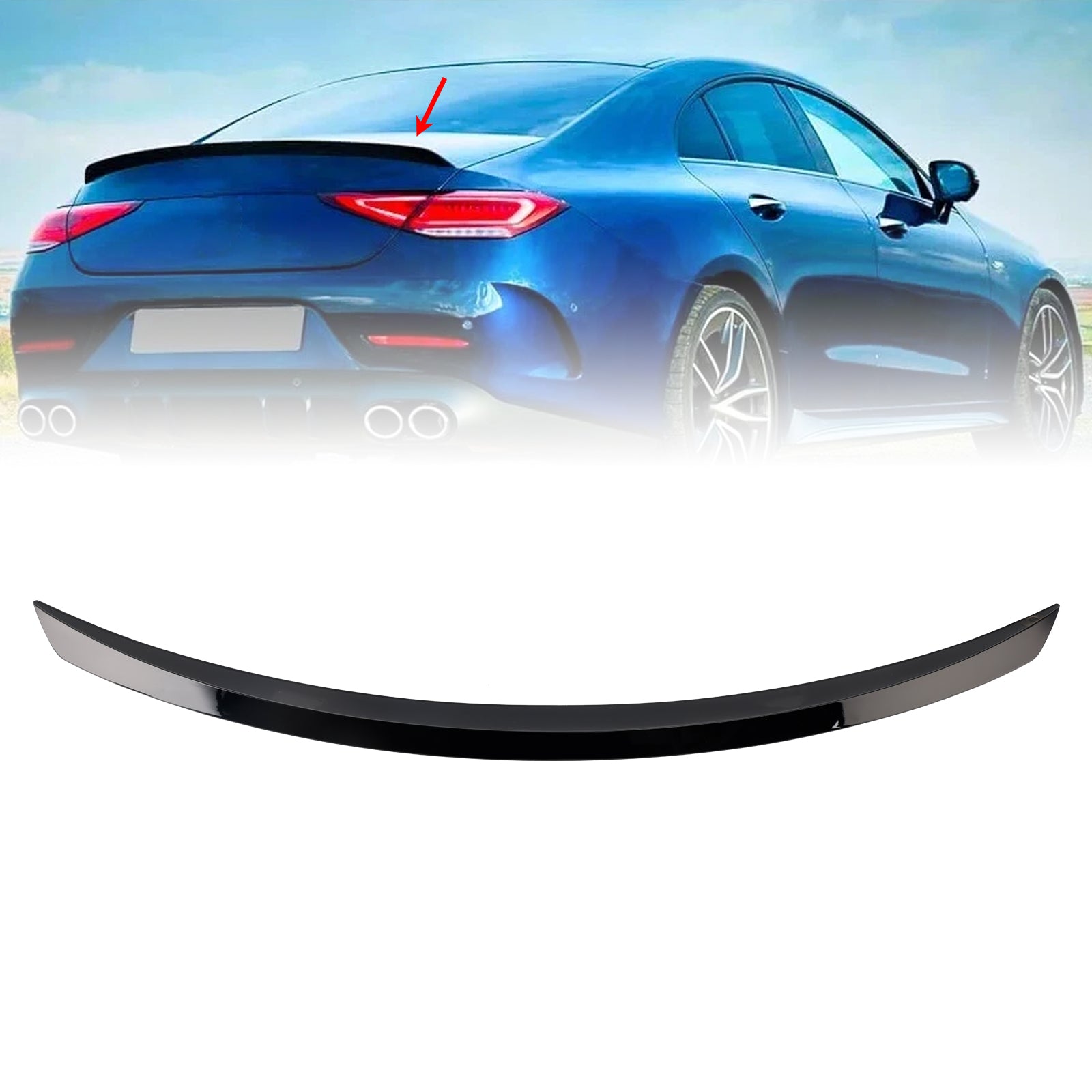 Mercedes-Benz Clase CLS 2018-2023 W257 Alerón trasero para maletero C257 negro brillante