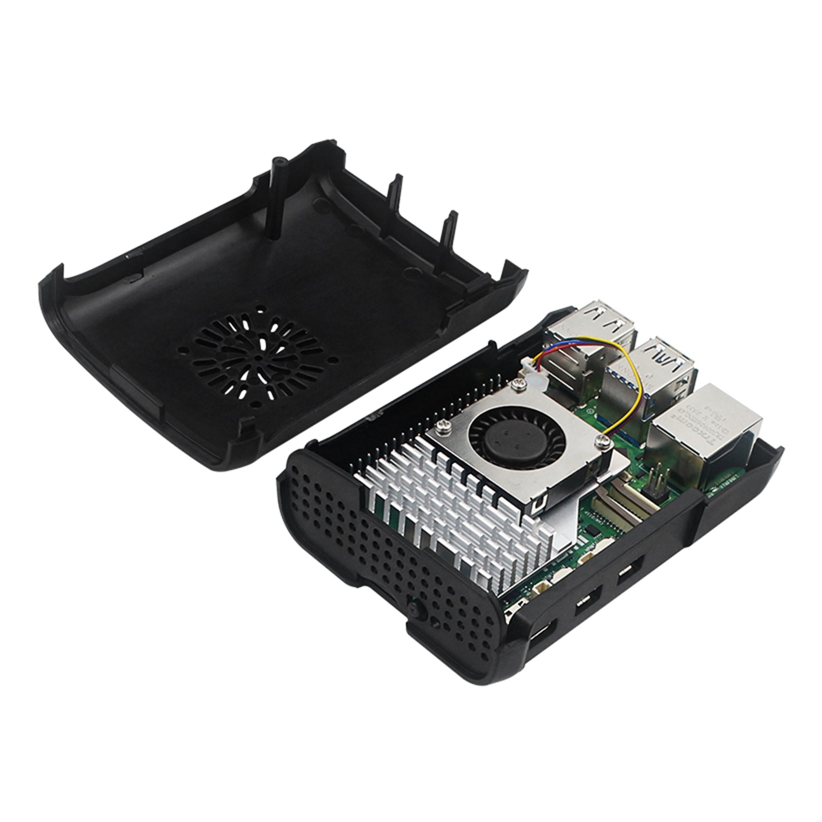 ABS Shell Raspberry PI5/5B injektion Gjuten skyddsskal W Active Radiator