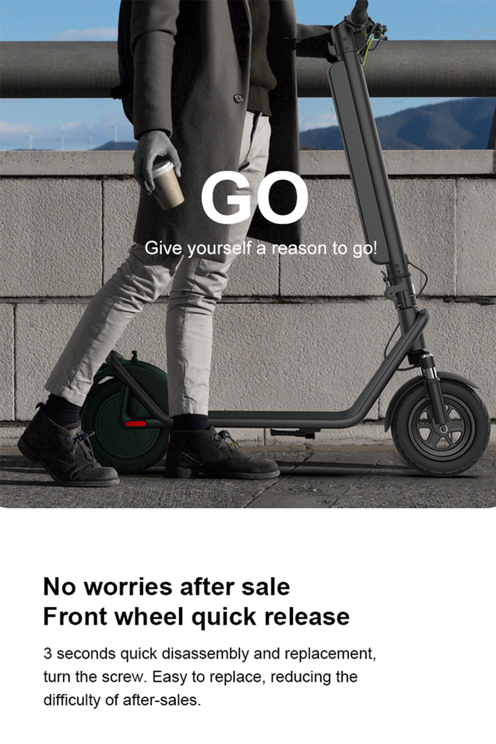 10" Opvouwbare elektrische scooter van aluminiumlegering met schokdemping en achterwielaandrijving voor volwassenen