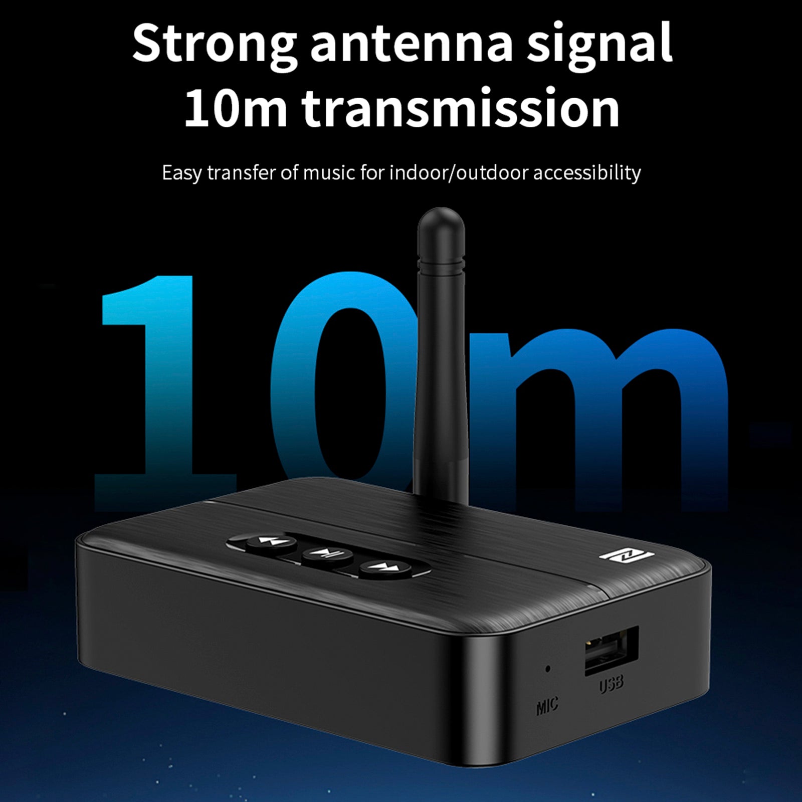 Receptor de audio NFC Bluetooth 5.4 Amplificador AUX/RCA Unidad flash USB para reproducir música