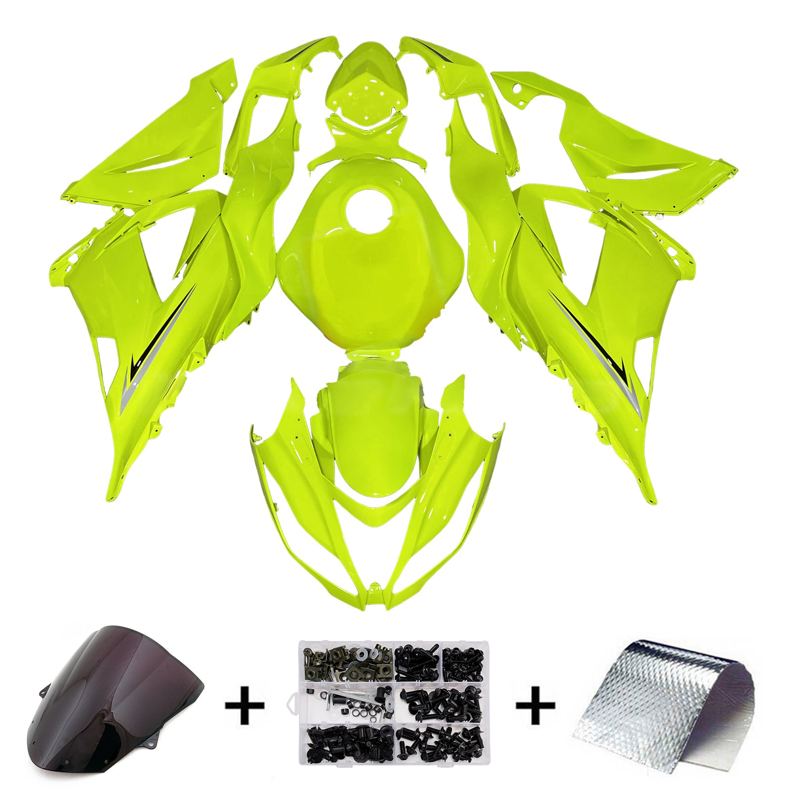 Kit de carénage injection de carrosserie en plastique ABS FAX pour Kawasaki ZX6R 636 2013-2018