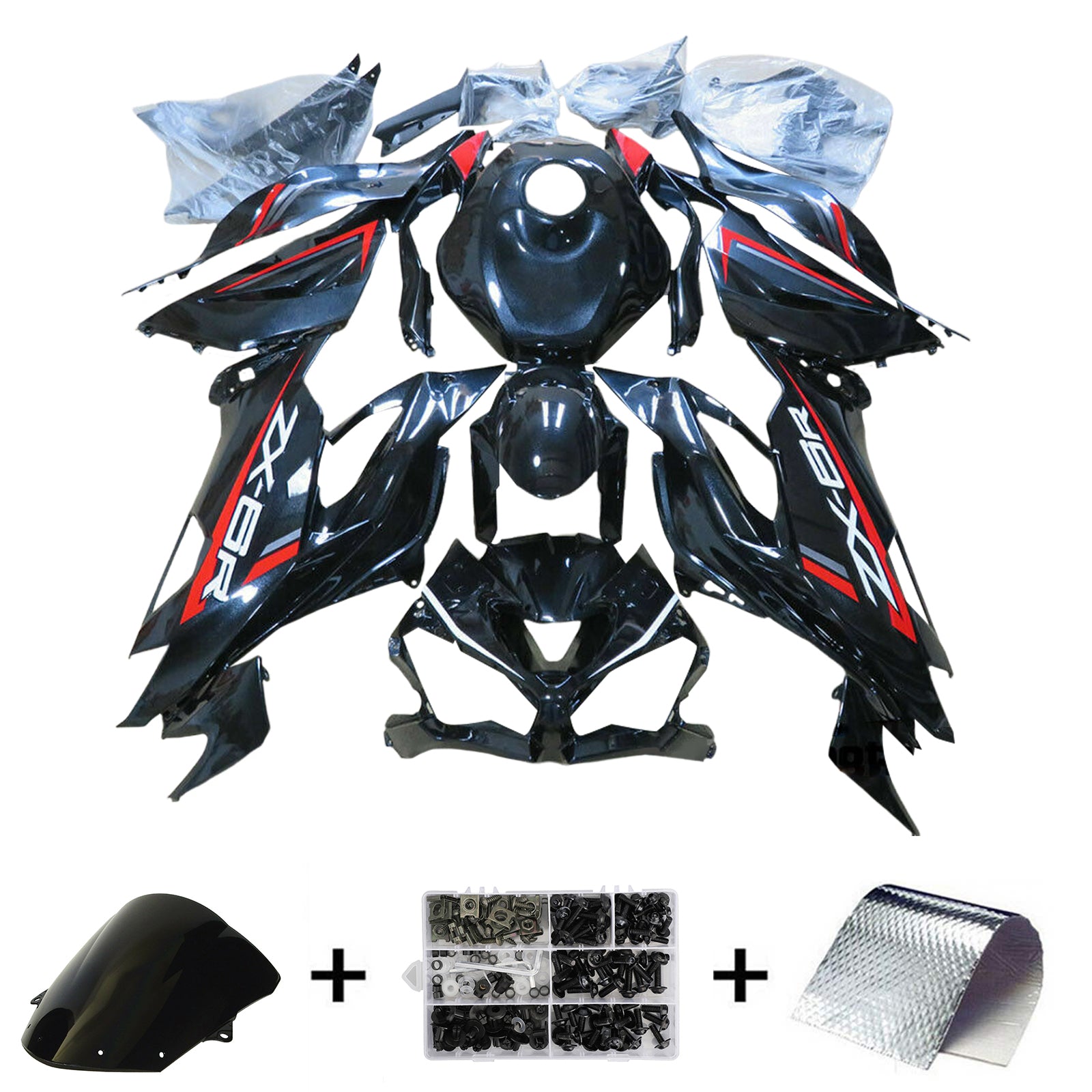 2019-2023 KAWASAKI ZX6R Injektion Fairing Kit Bodywork Plastic ABS