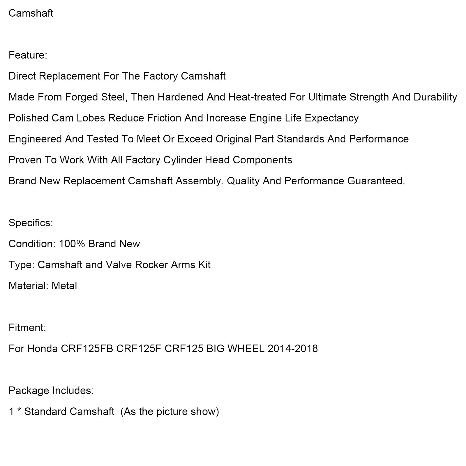 2014-2018 Honda CRF125FB CRF125F CRF125 GROOT WIEL Nokkenas Tuimelaar