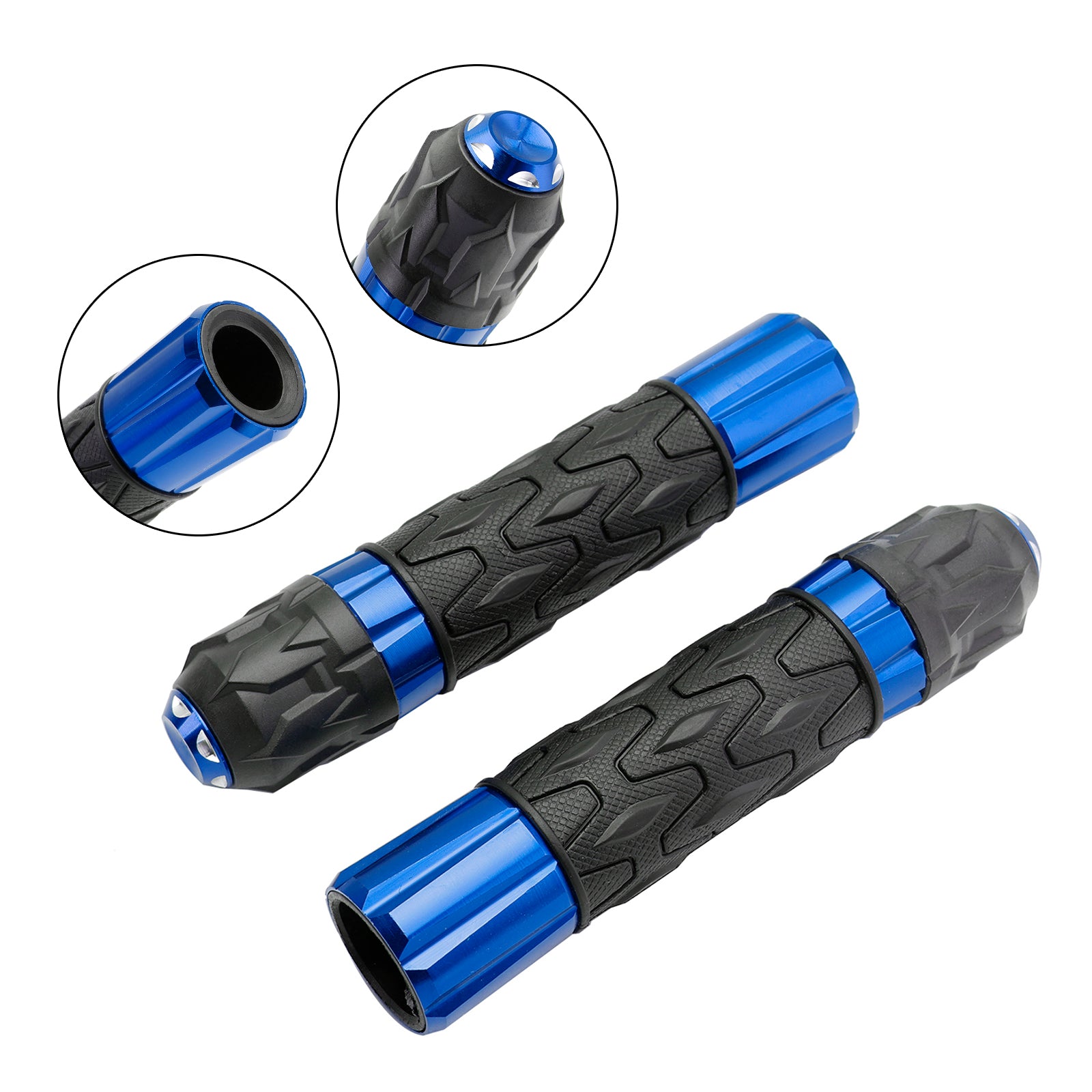 7/8"/22mm Motorfiets Stuur Handgrepen CNC Universeel Rood Voor Motorfietsen Zilver