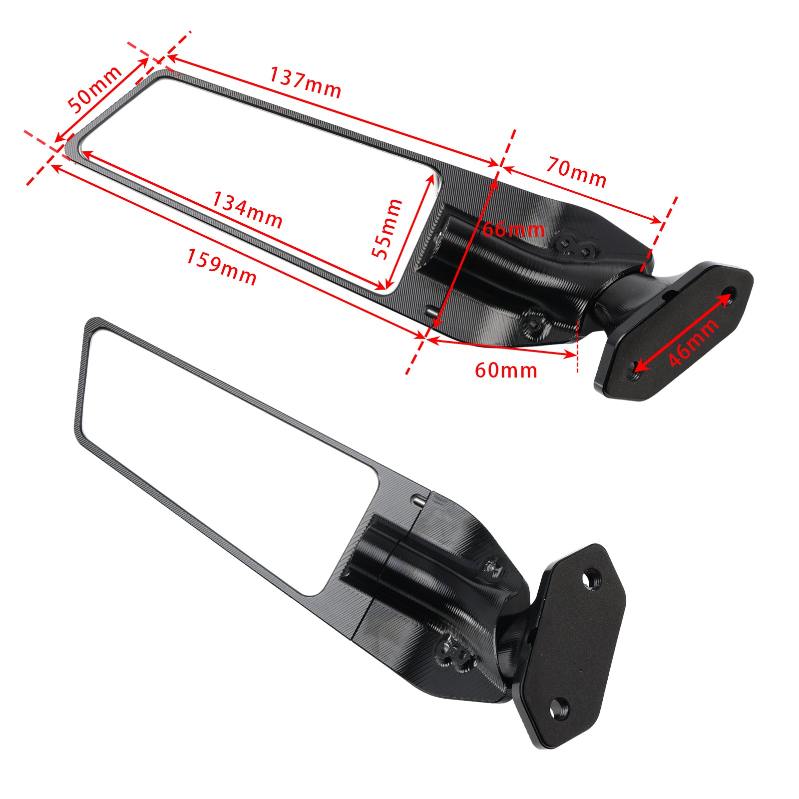 2013-2022 Kawasaki ZX-6R 636 CNC Aluminum Winglet Mirror Wing Mirror Generic