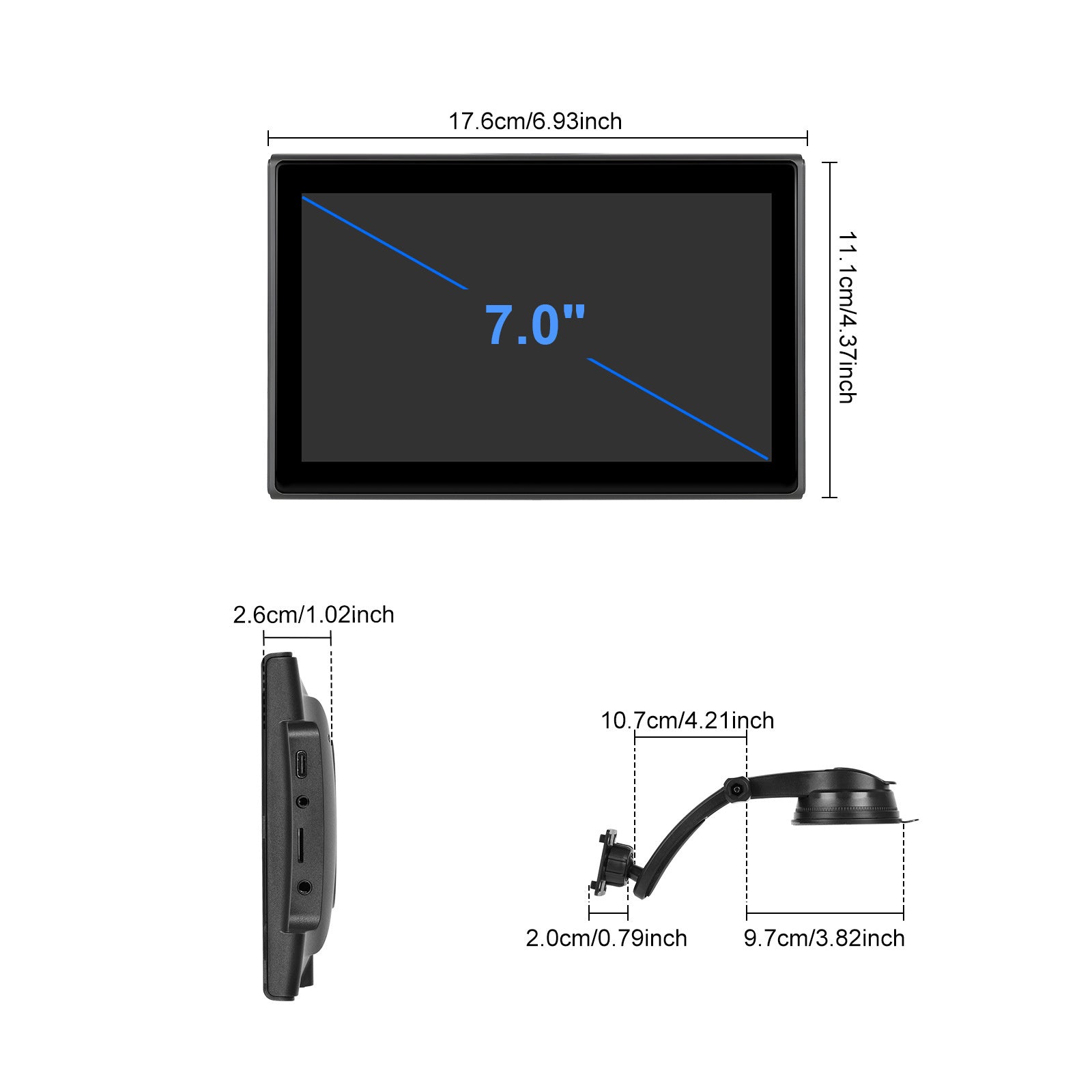 7-inch volledig touchscreen Apple CarPlay Android Auto Switching Display AHD-camera
