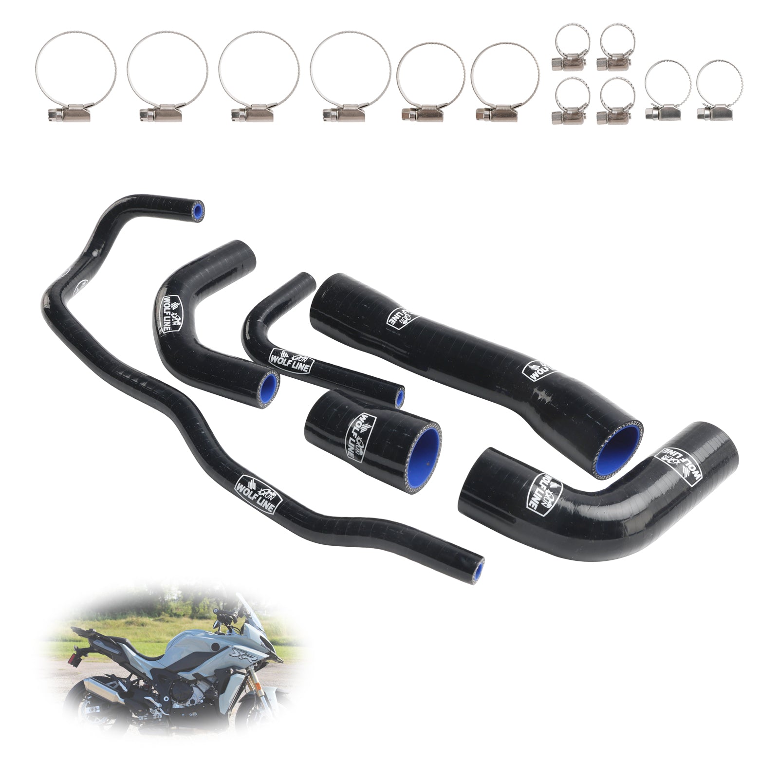 2021-2024 BMW S1000XR Silikon Radiator kjølevæskesett Kit