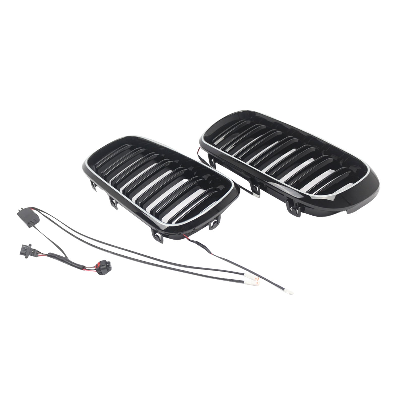 Double Slat Front Bumper Kidney Grille Fit BMW X5/X6 F15 F16 2013-2018