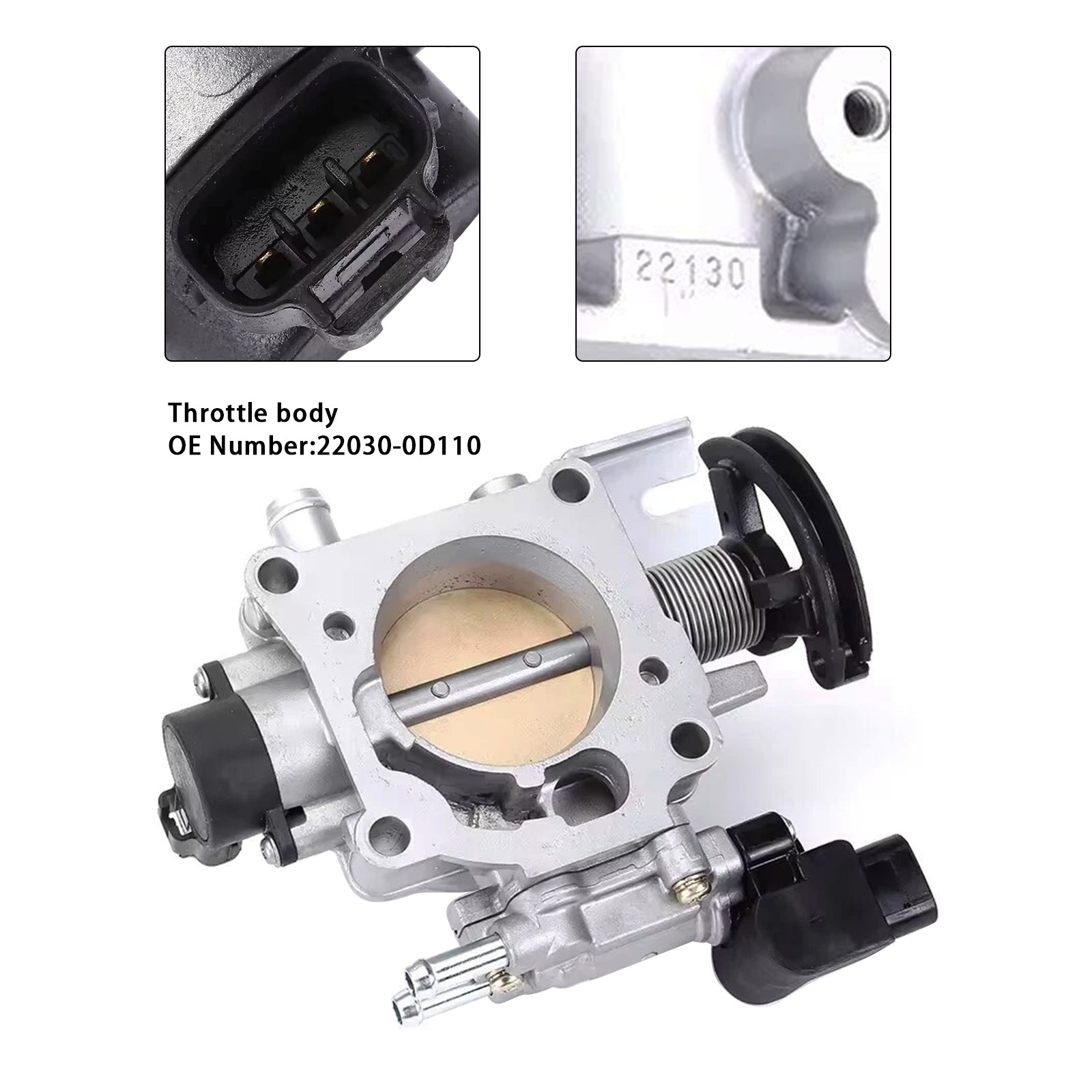 Gasspjällsenhet 22030-0D110 för Toyota Corolla Matrix 2003-2005 1,8L