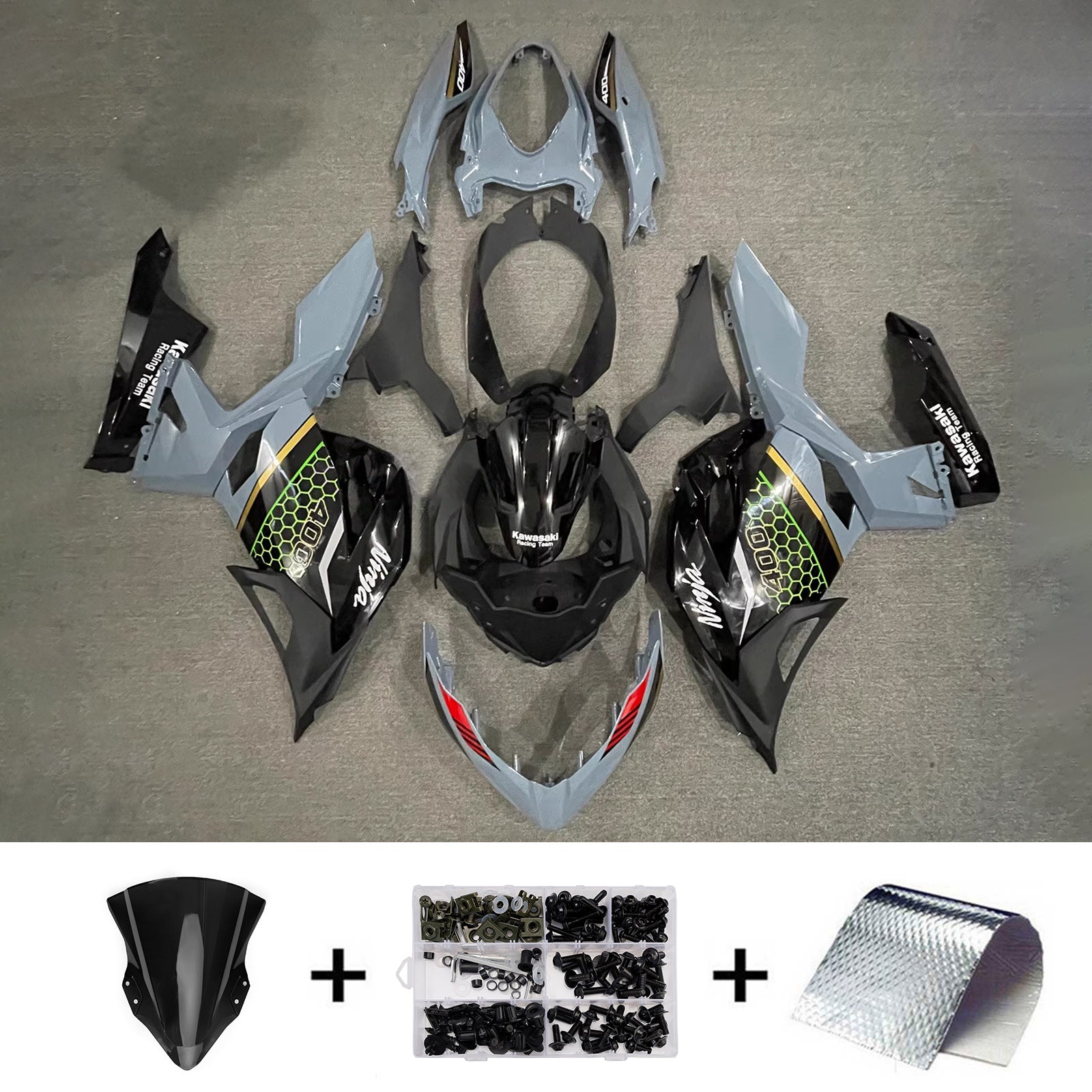 Kit carena iniezione carrozzeria in plastica ABS adatta per Kawasaki EX400 Ninja400 2018-2024