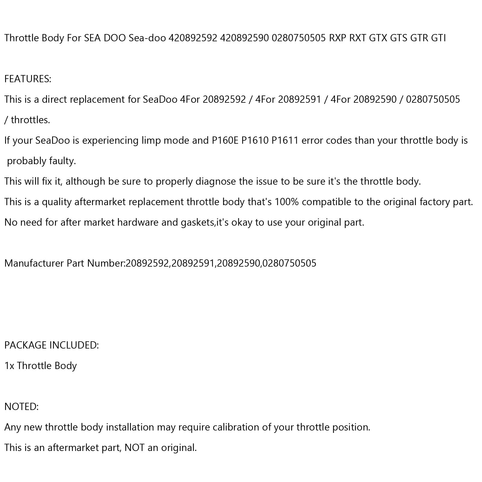 2015 Sea Doo RXT-X aS 260 & Škrtiaca klapka RS 20892592 20892591