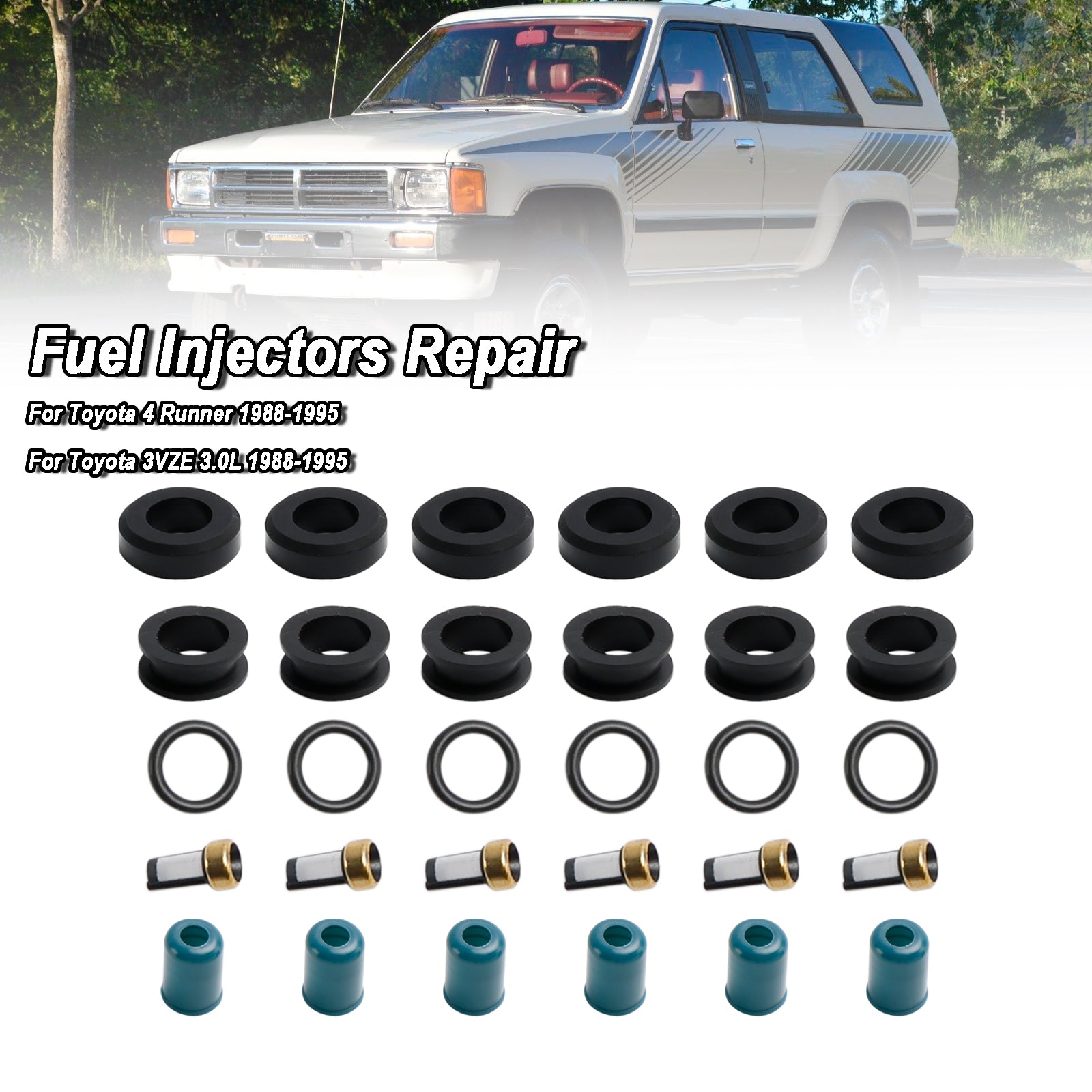 1988-1995 Toyota 3VZE 3.0L Truck Brandstofinjector Reparatie Seal Rebuild Kit