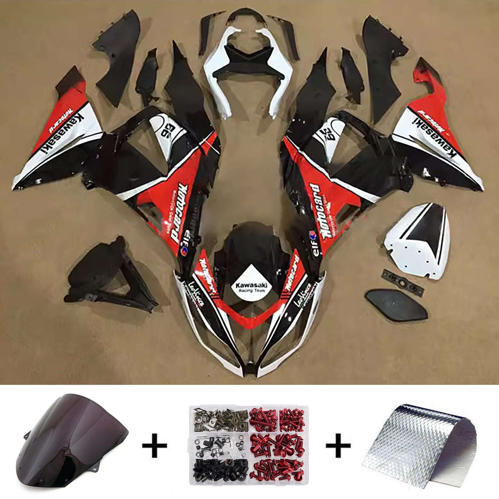 Kit carena iniezione carrozzeria in plastica ABS adatta per Kawasaki ZX6R 636 2013-2018