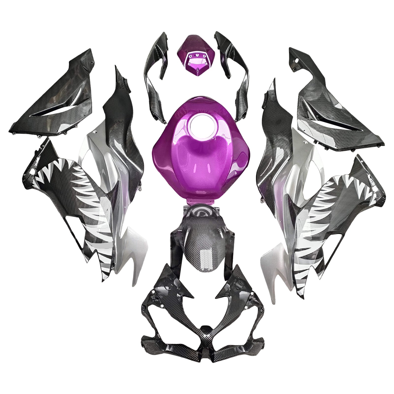 Injectiekuipset carrosserie kunststof ABS geschikt voor Kawasaki ZX6R 2019-2023