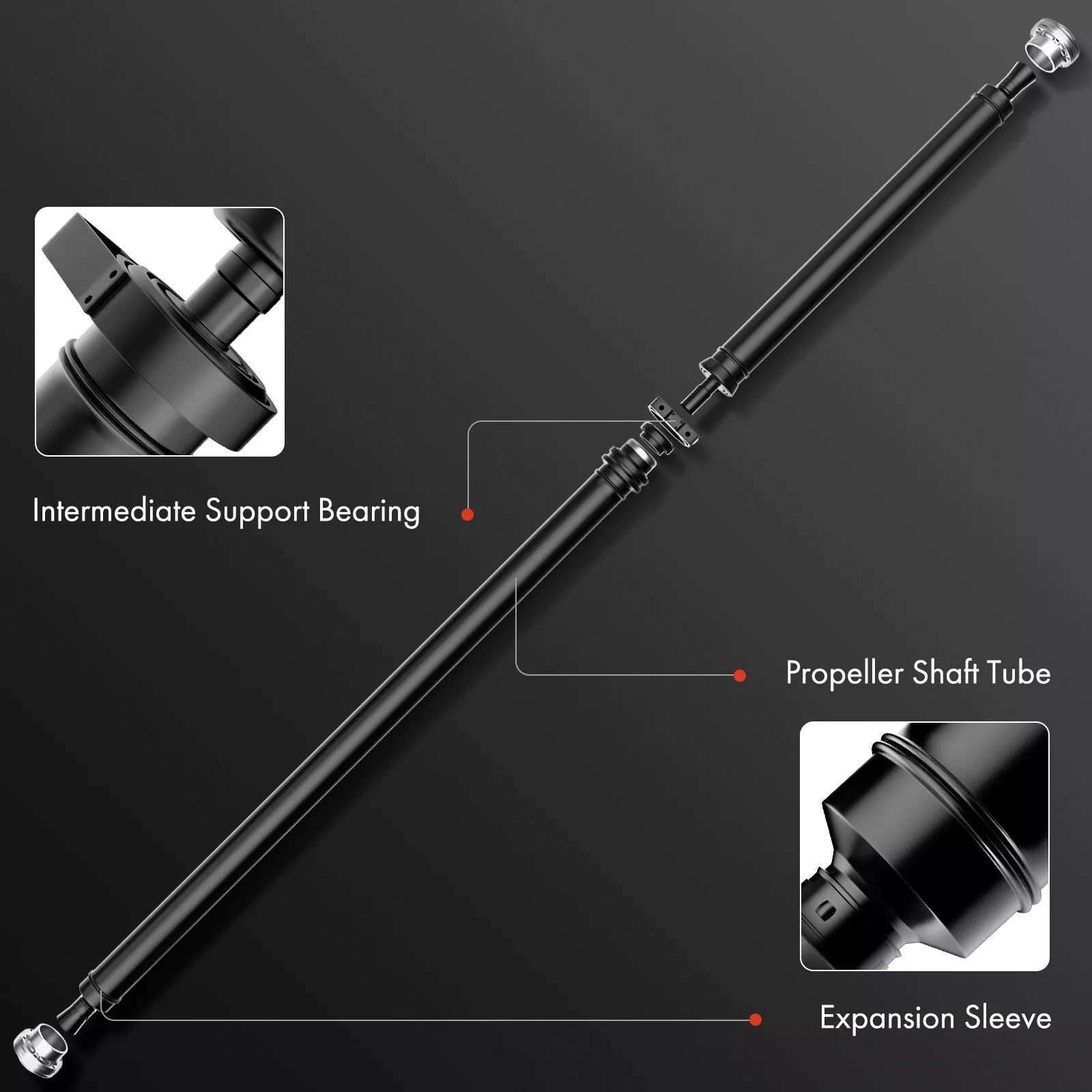 2003 BMW 330i L6 3.0L Rear RWD; Automatic Trans.; From 2/03 Rear Driveshaft Prop Shaft Assembly 26117505211